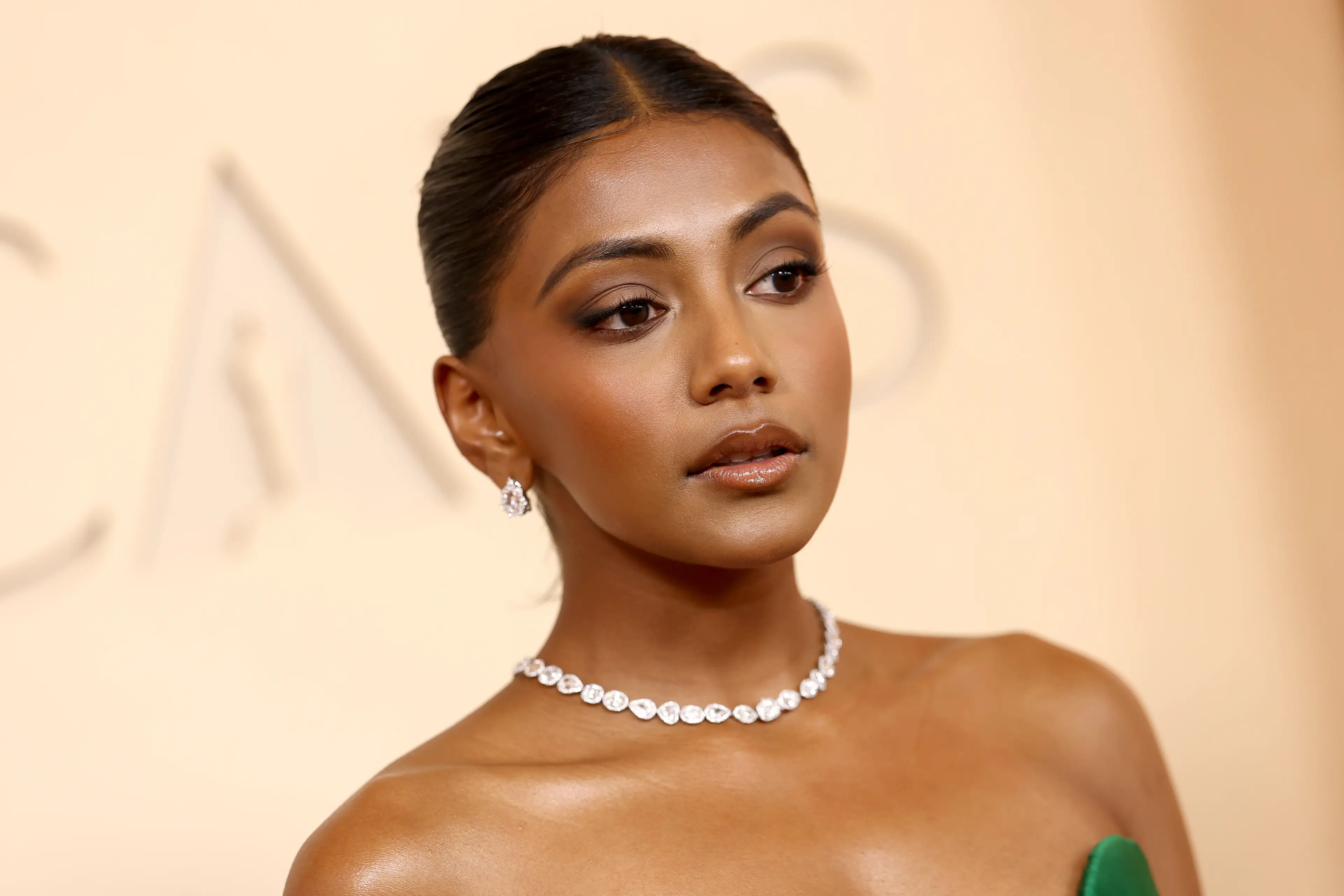 Charithra Chandran issued a statement about wearing the pin (Arturo Holmes/Getty Images)