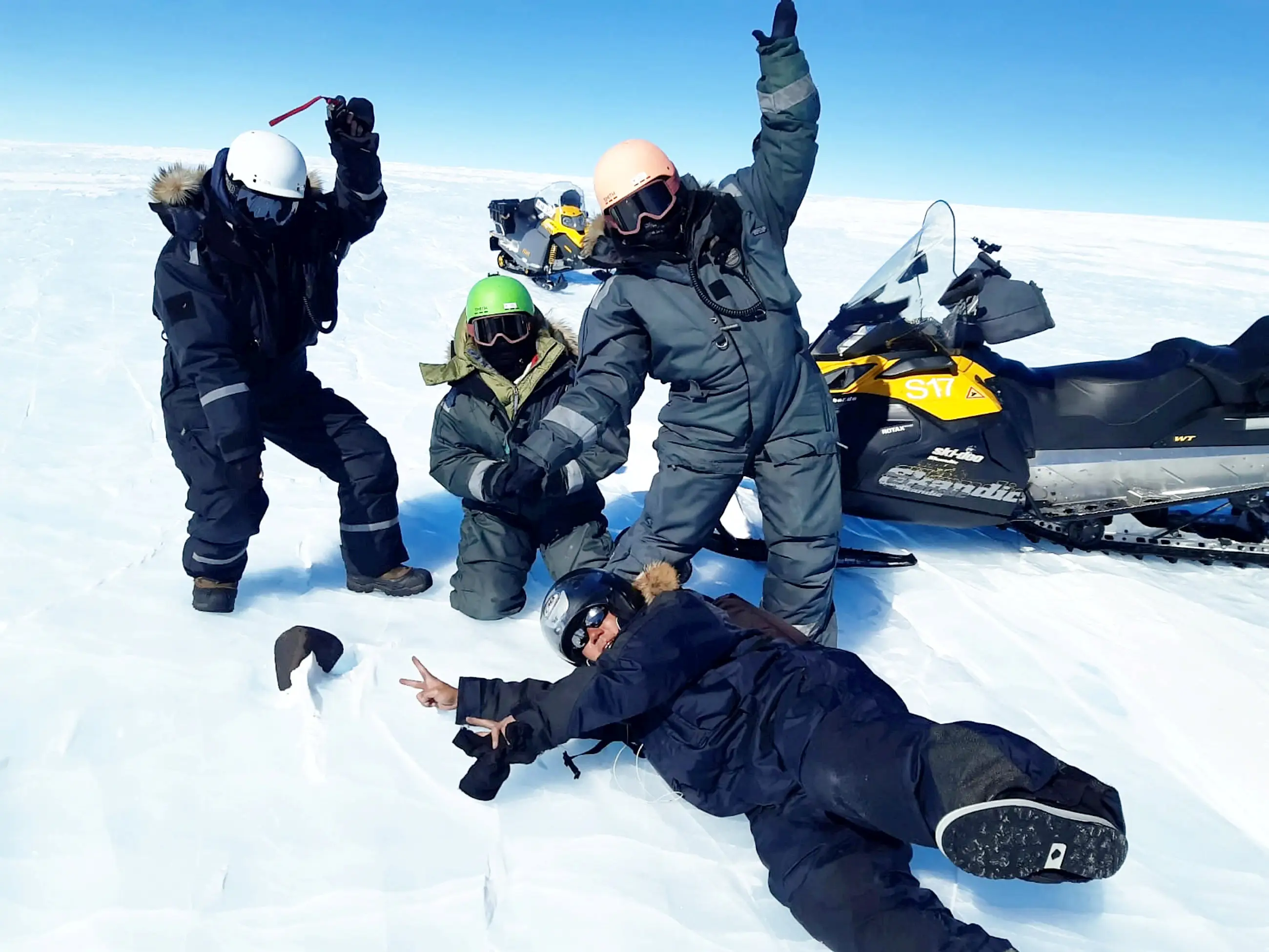 The team with their billion-year-old discovery.