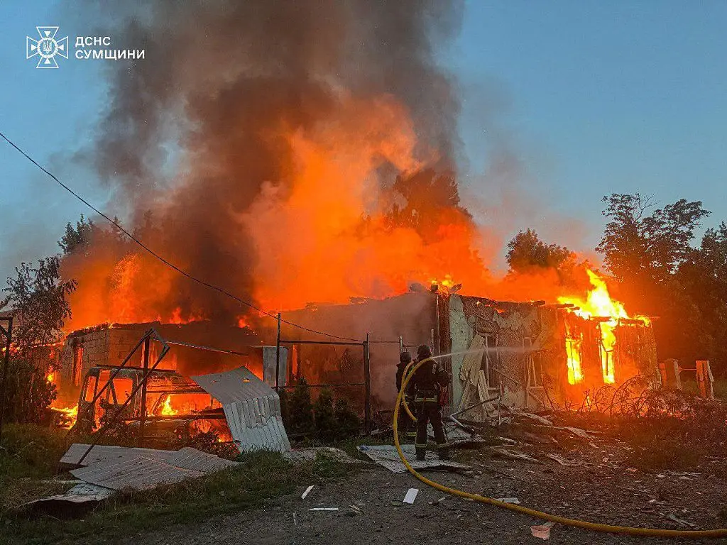 Ukraine's Sumy region has been subject to an onslaught of Russian drone strikes the past few weeks (State Emergency Service of Ukraine/Anadolu via Getty Images)