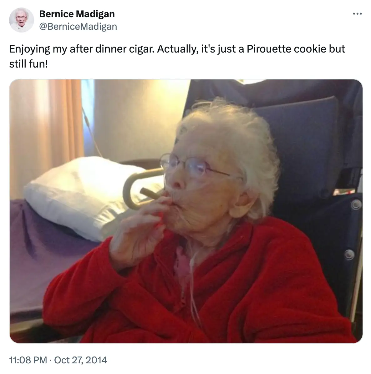 Bernice Madigan had her own Twitter page.