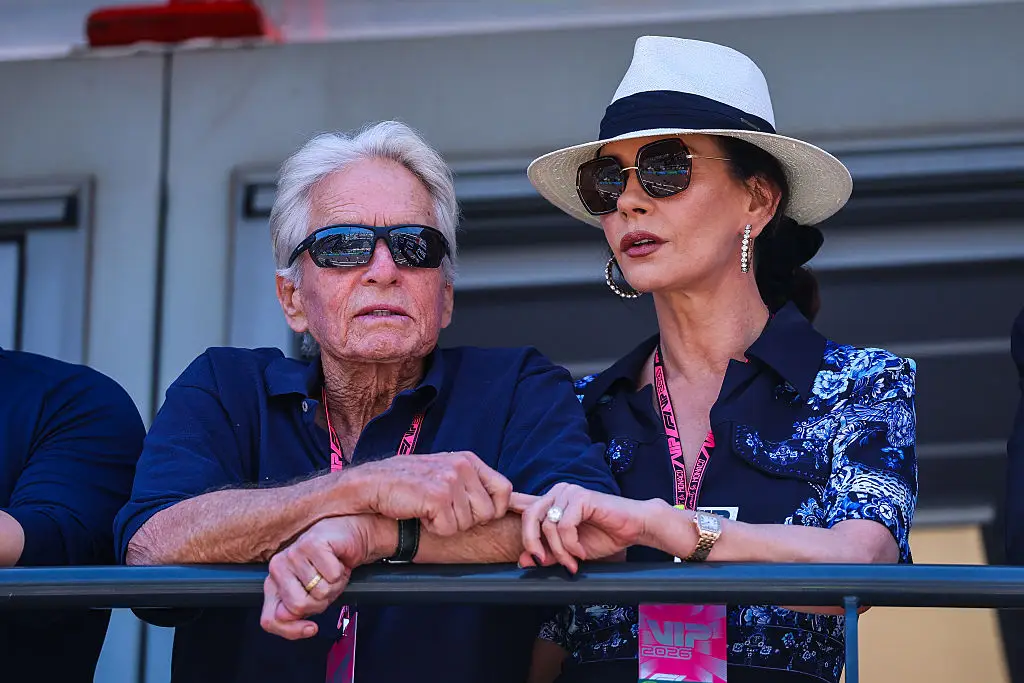 Douglas says he first saw Zeta-Jones in an early screening of The Mask of Zorro before meeting her at the Deauville American Film Festival in France. (Photo by Kym Illman/Getty Images)
