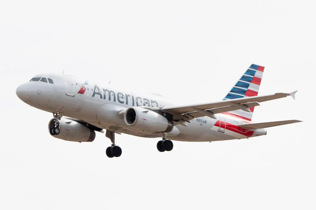 The American Airlines flight had to emergency land in Baltimore. (JIM WATSON/AFP via Getty Images)