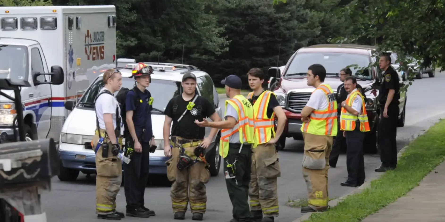 Emergency services had swarmed the area. (YouTube/Lancaster Online)