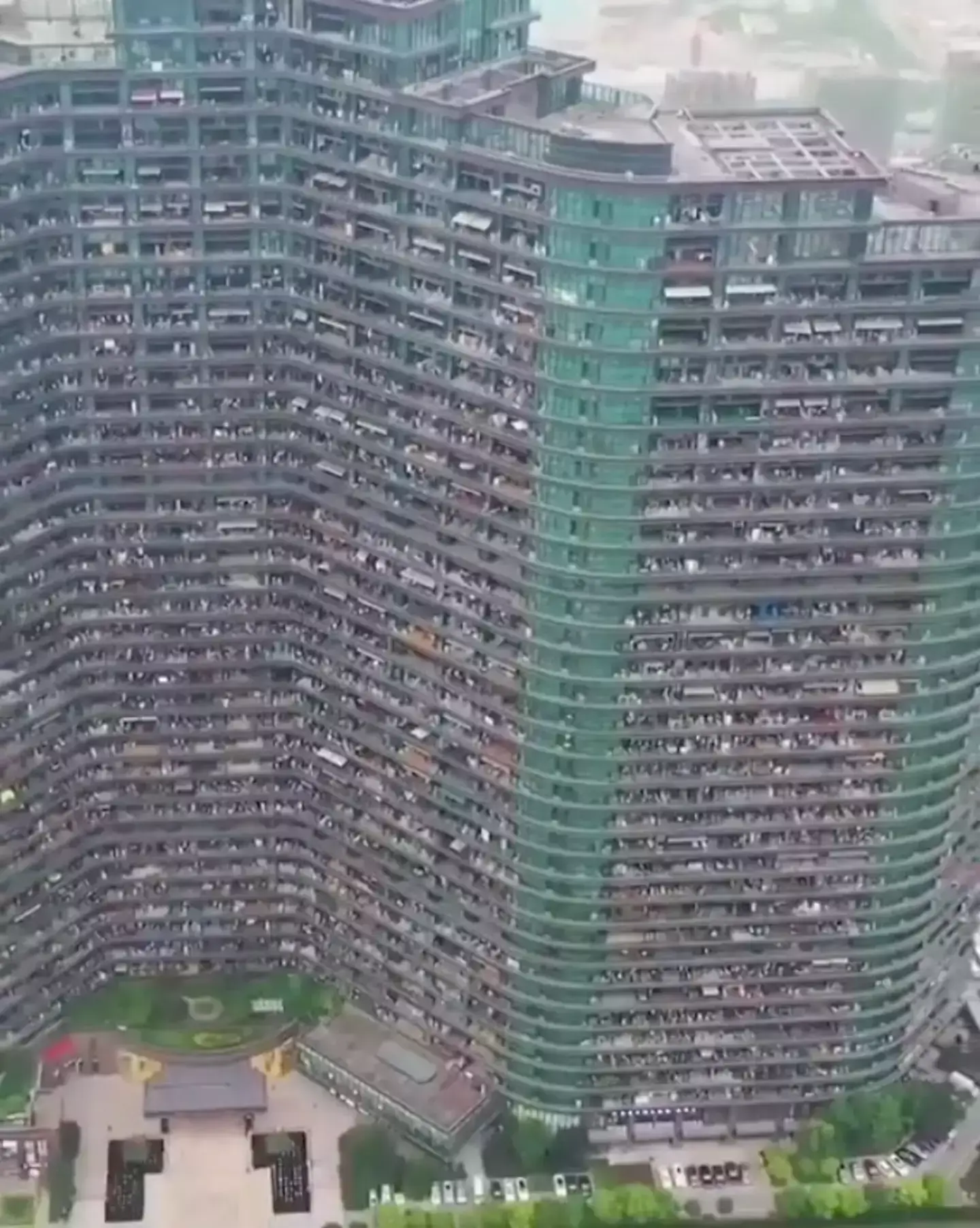 Would never leaving your apartment block be a utopian dream or a dystopian nightmare? (TikTok/@fatheristheone)
