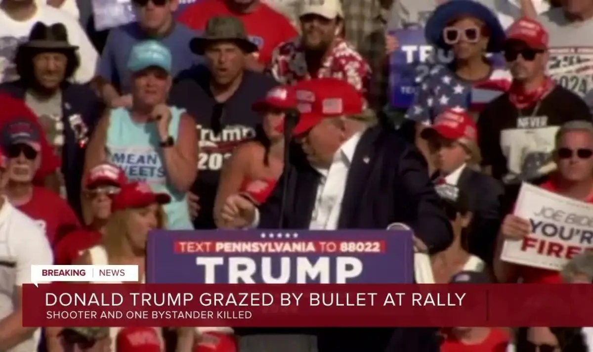 Donald Trump's ear was grazed by a bullet. (WKBW)