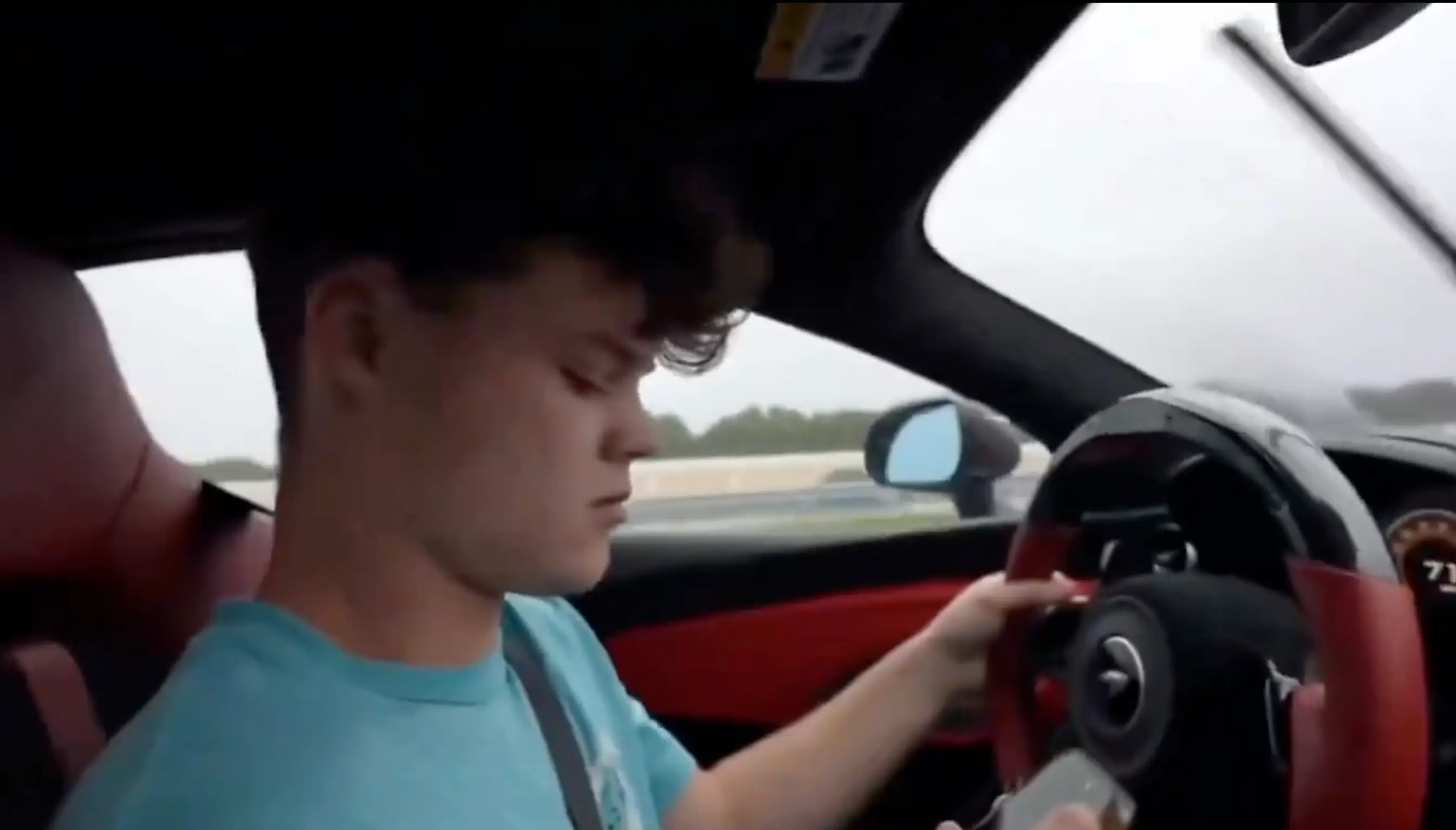 Jack Doherty was seen using his phone behind the wheel before crashing the supercar (YouTube/Jack Doherty)