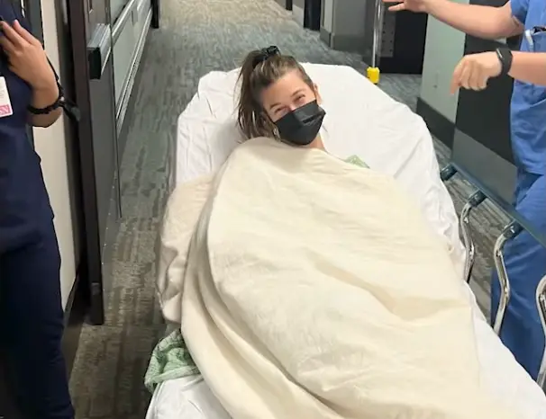 Hailey had to go to hospital after she was left unable to speak.