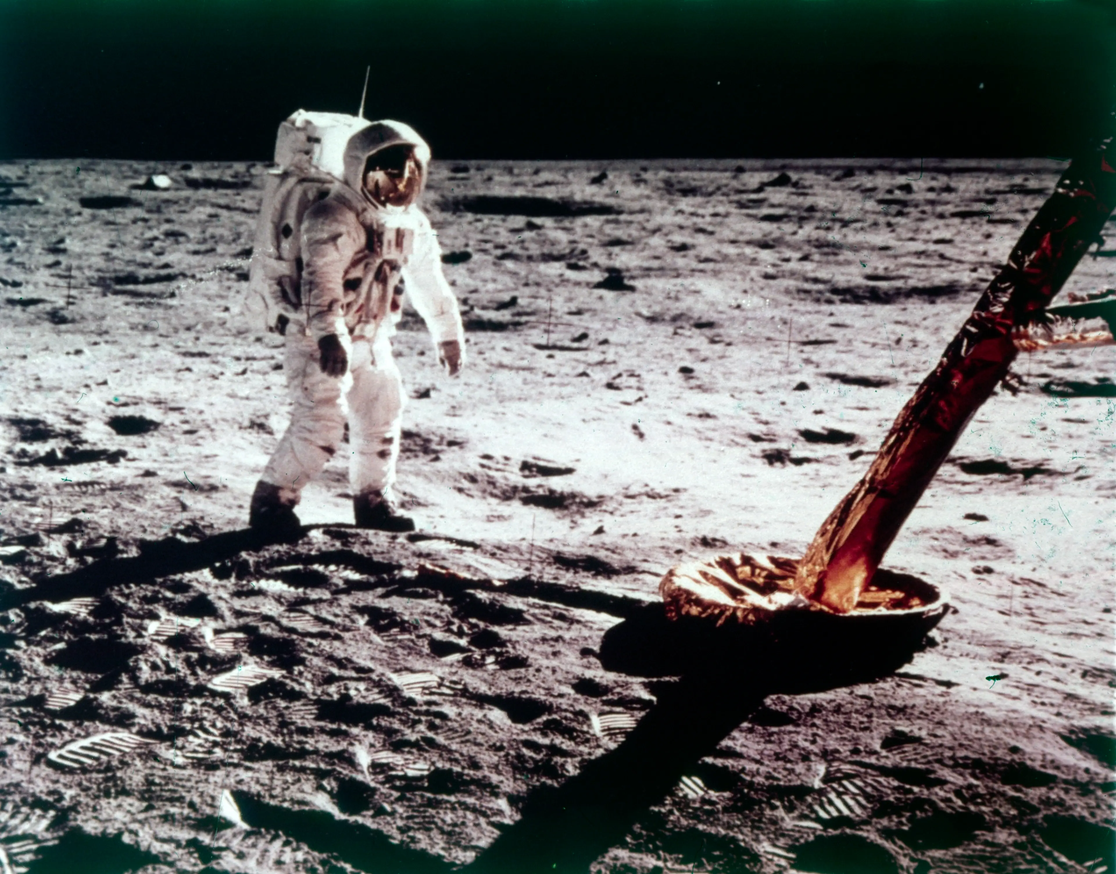 Buzz Aldrin pictured on the moon in July 1969.  (Heritage Space/Heritage Images/Getty Images)