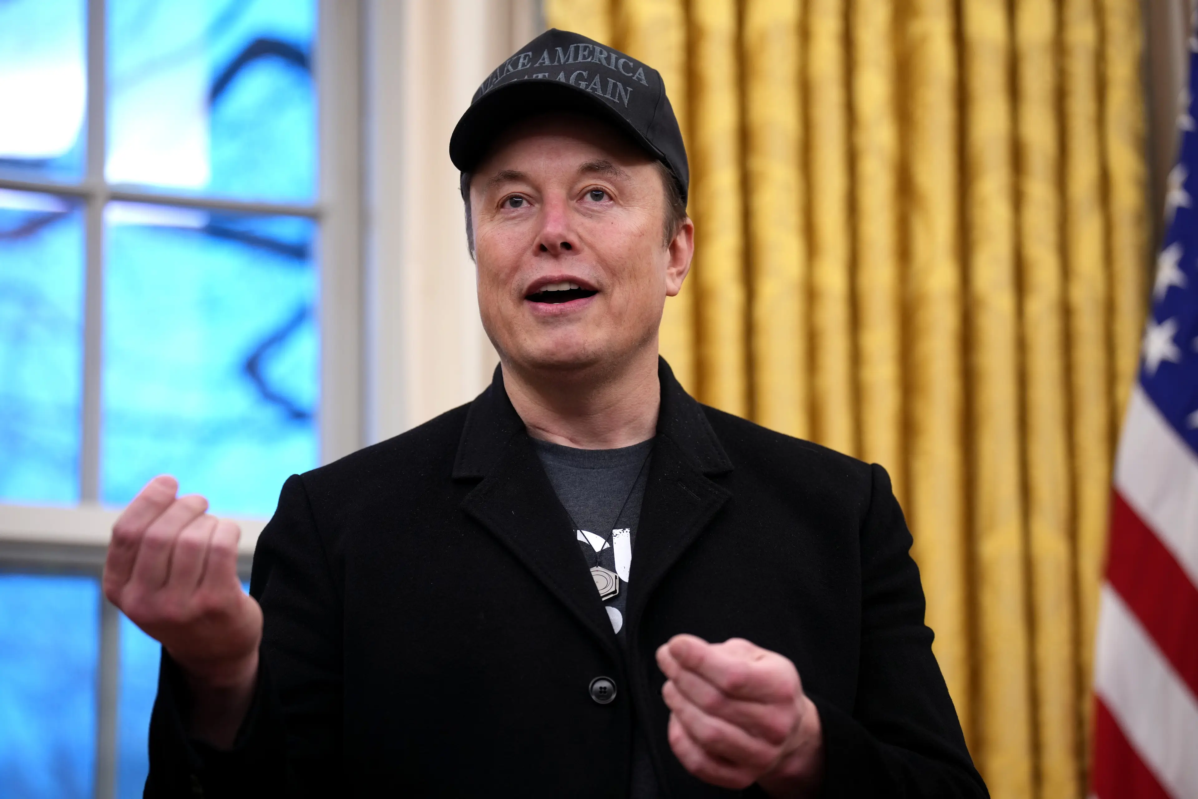 South African-born entrepreneur Musk is helping Trump cut the US government's spending (Andrew Harnik/Getty Images)