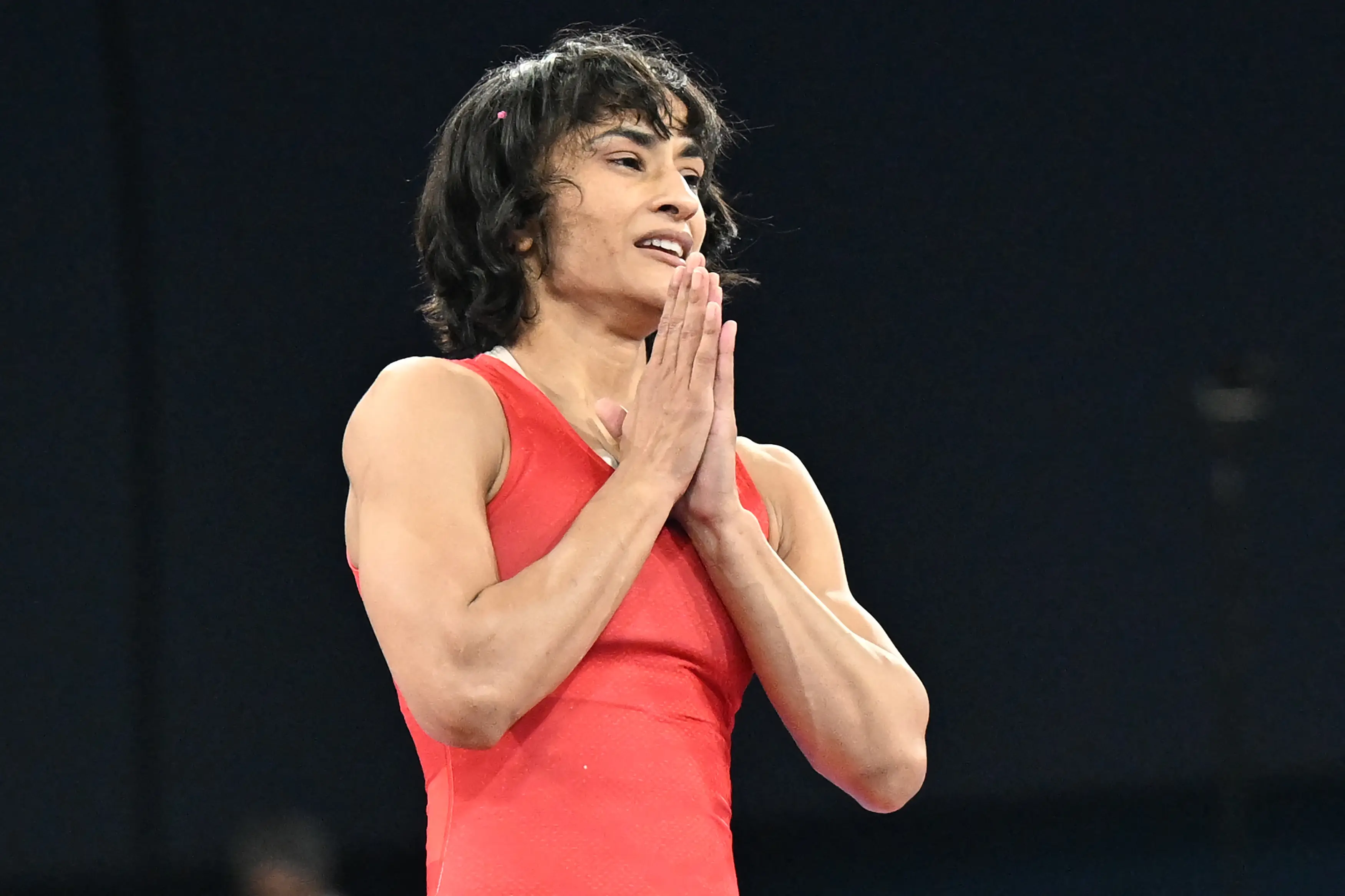 Vinesh Phogat was disqualified on the morning of the finals (PUNIT PARANJPE/AFP via Getty Images)