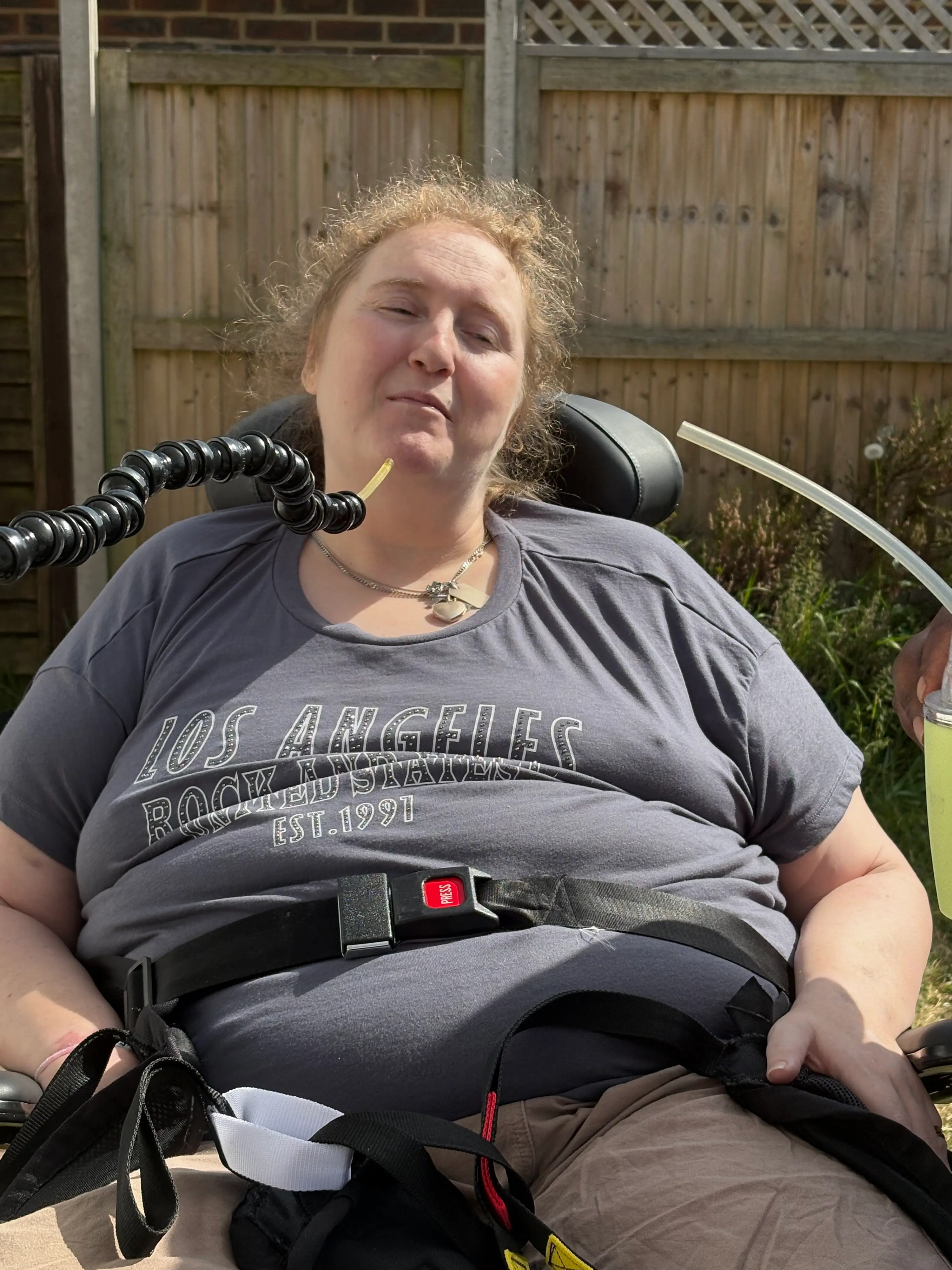 Kelly Stuart, 44, had lived with fibromyalgia and non-epileptic seizures for 18 years and had used a wheelchair for many years before the incident (SWNS)