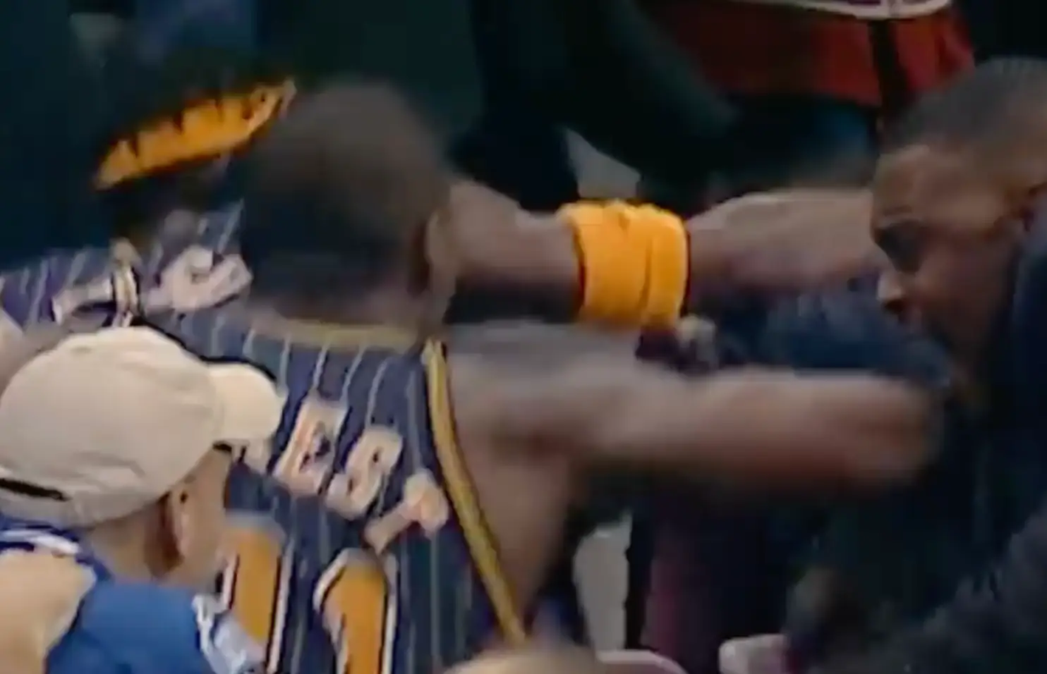 The brawl broke out after someone threw a cup. (Netflix)