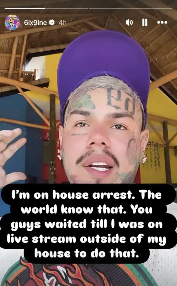 The rapper addressed the incident on his social media (Instagram/6ix9ine)