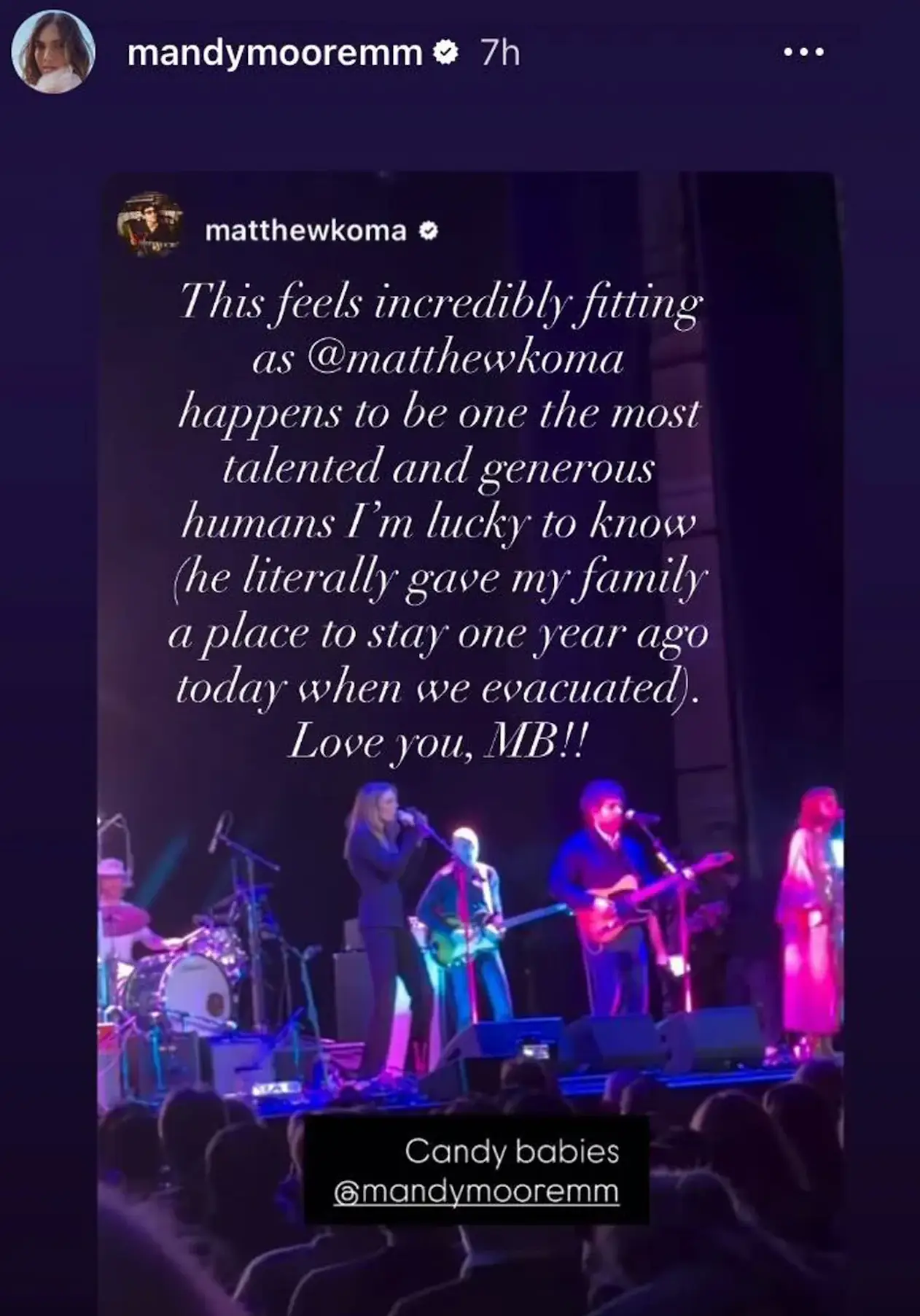 It was certainly a sweet message (Instagram)