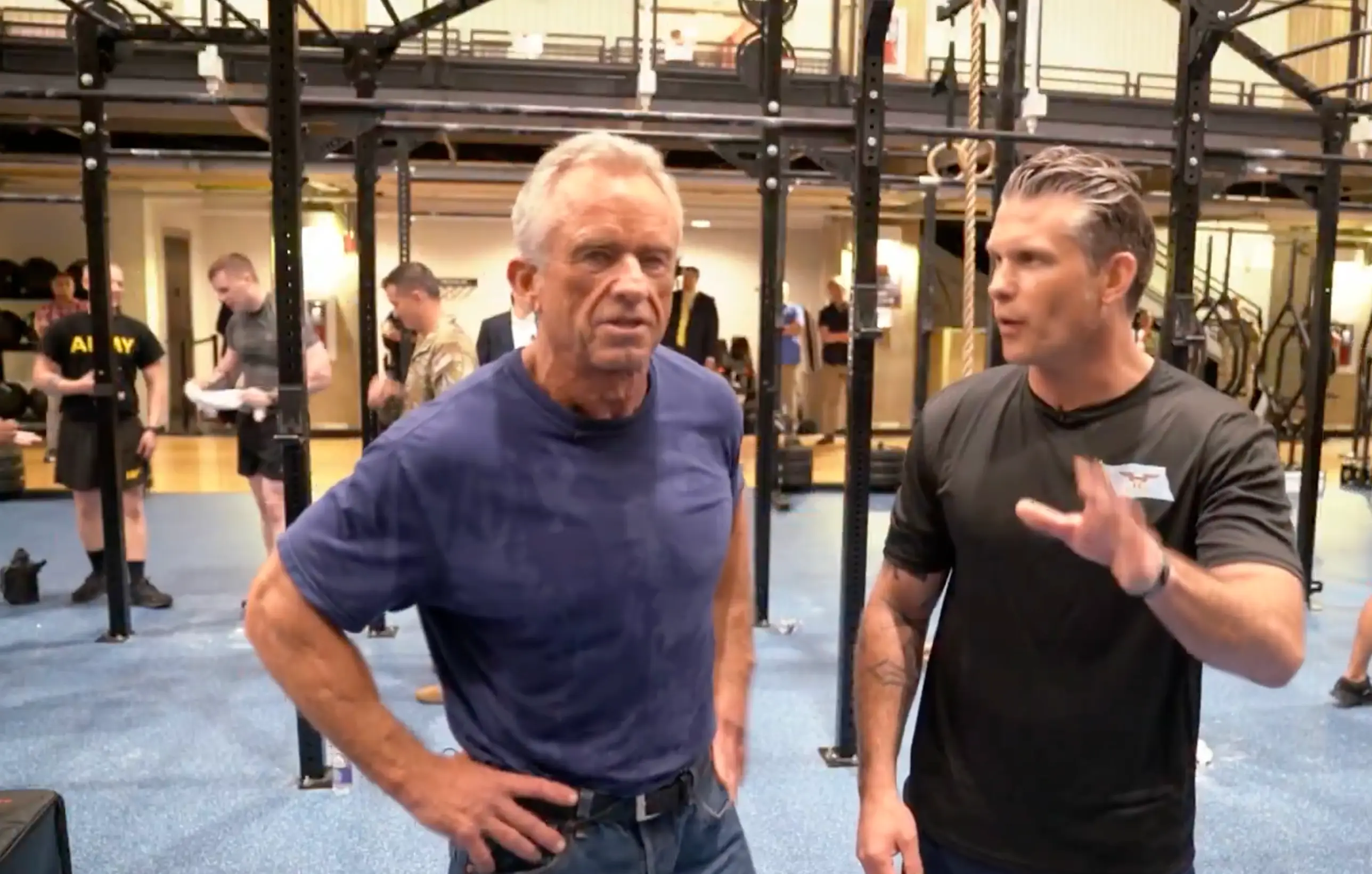 Health Secretary Robert F. Kennedy Jr. and Defense Secretary Pete Hegseth worked out inside the Pentagon (X/SecKennedy)