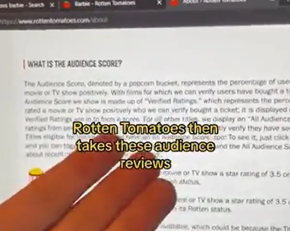 Some people get unreasonably angry about Rotten Tomatoes scores, so here's a TikToker to explain how it works.