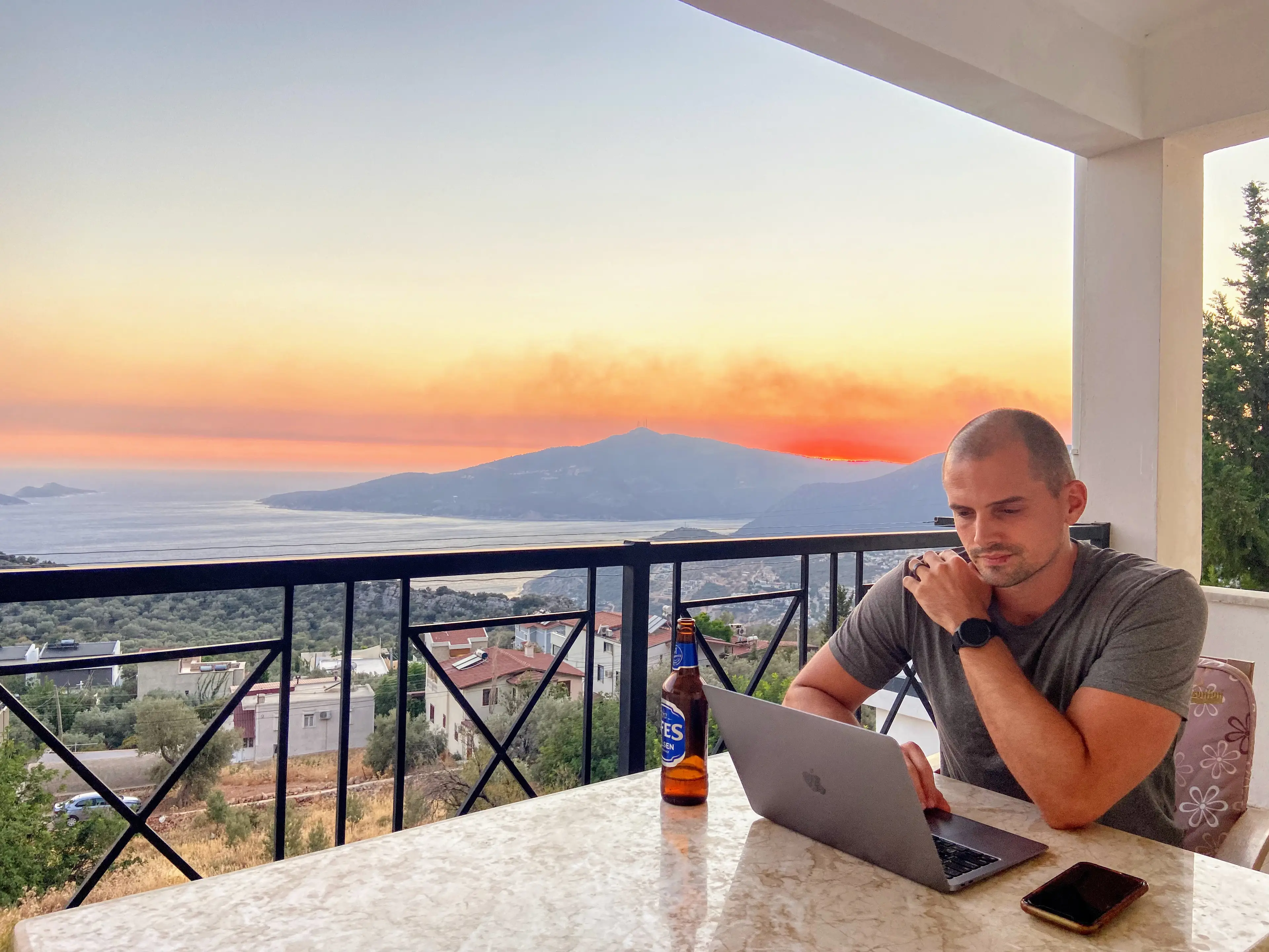 Mitch can work from anywhere in the world as a digital nomad (Supplied)