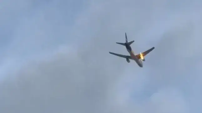 Audio recording captures moments after FedEx plane catches fire midair causing emergency landing
