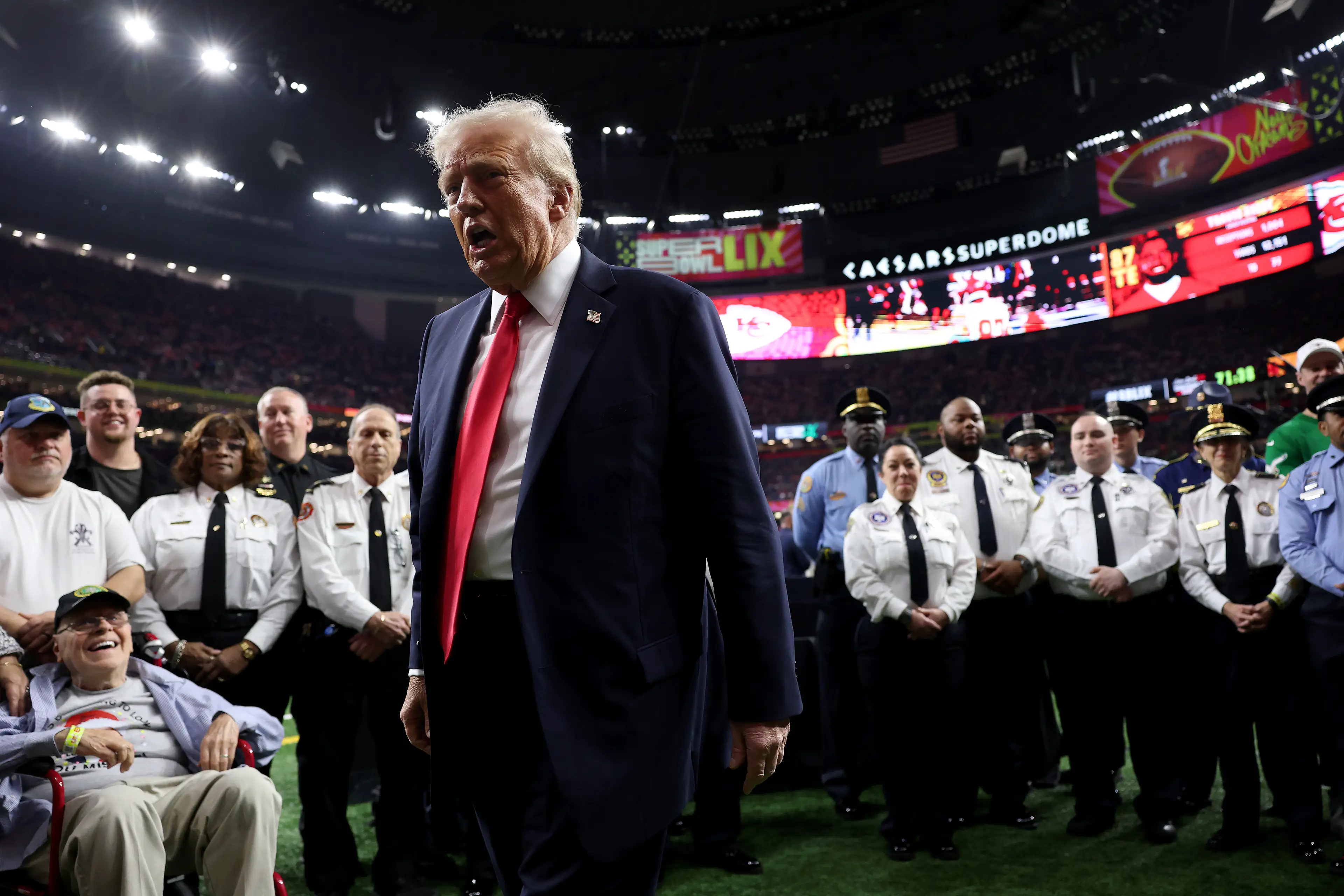 Trump left the Super Bowl early (Jamie Squire/Getty Images)