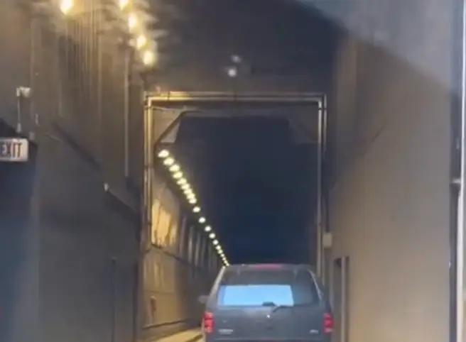 The tunnel closes at night.