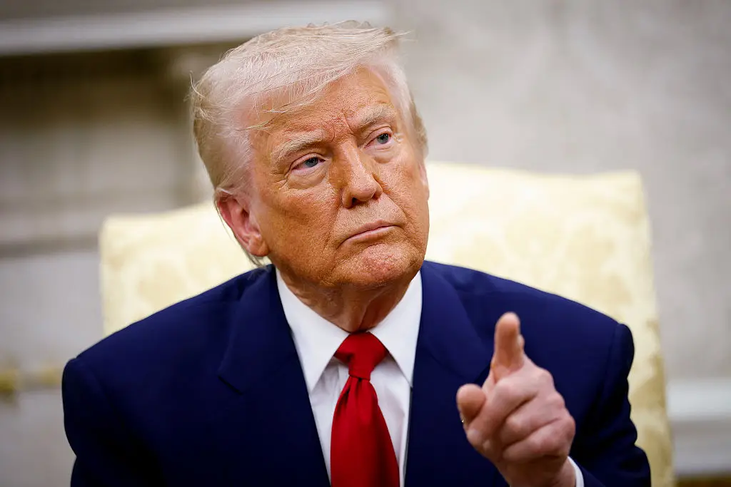 Trump appeared in a video on the fragrance website (Kevin Dietsch/Getty Images)