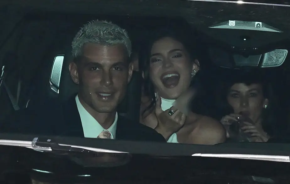 Jenner was spotted in the car on her way to the party (Photology/GC Images)