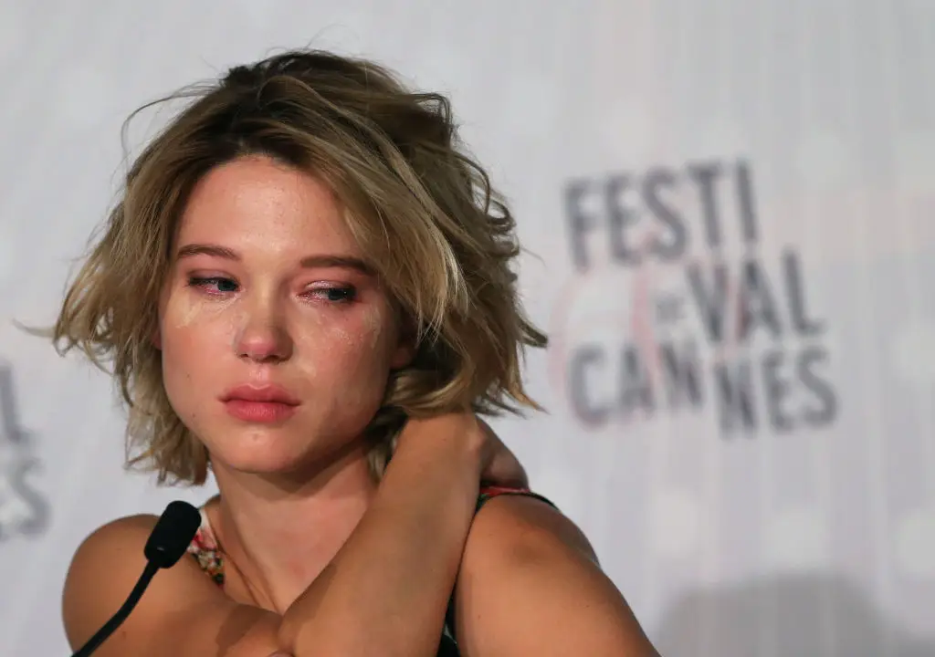 The actress explained the reason behind why she was crying (LOIC VENANCE/AFP via Getty Images)