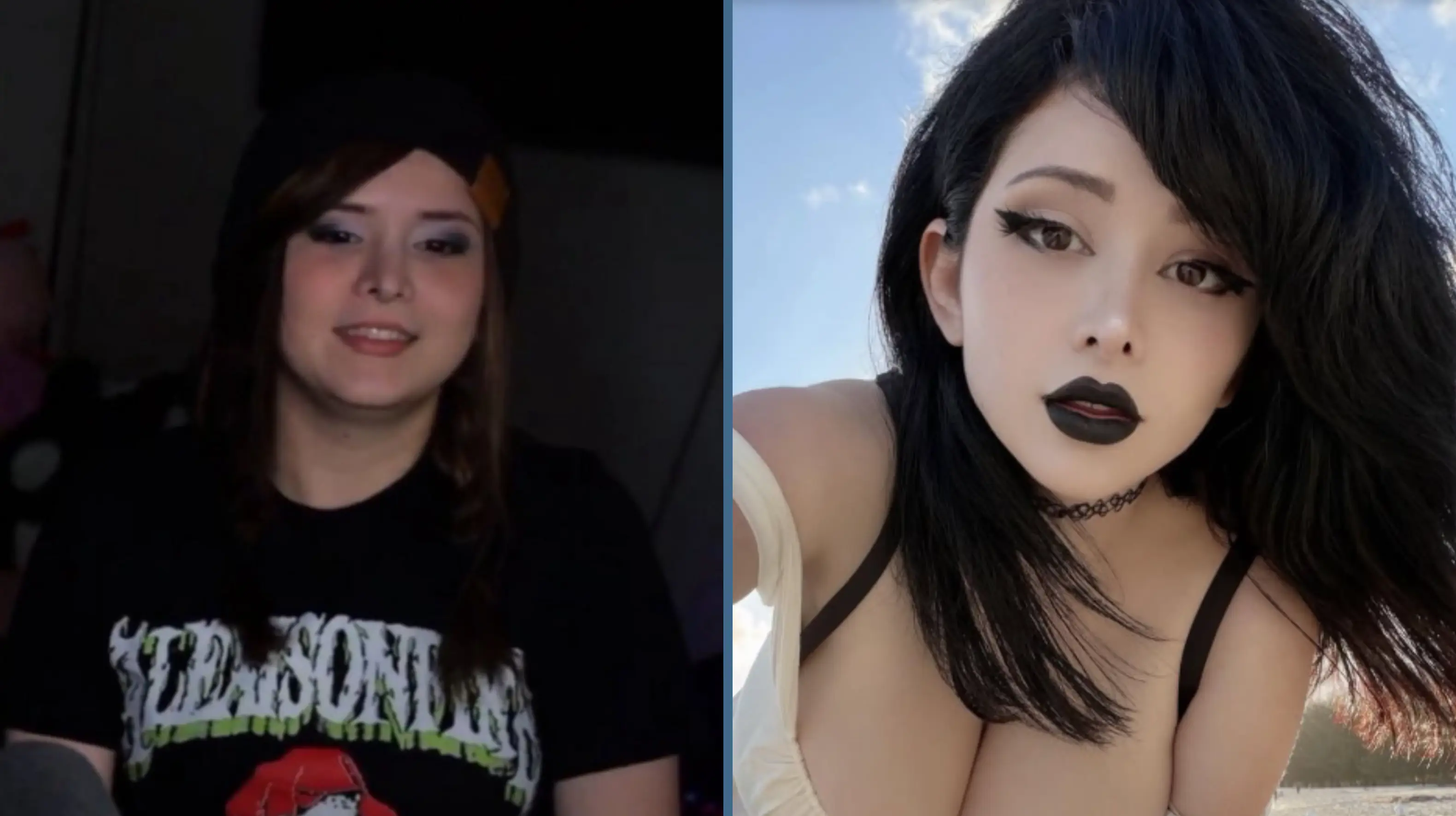 Pinkchyu before and after her Goth transformation (X/Instagram/pinkchyuwu)