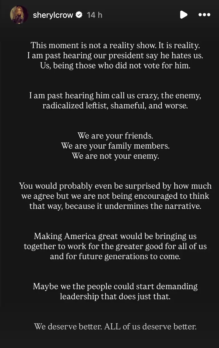 (SherylCrow/Instagram)