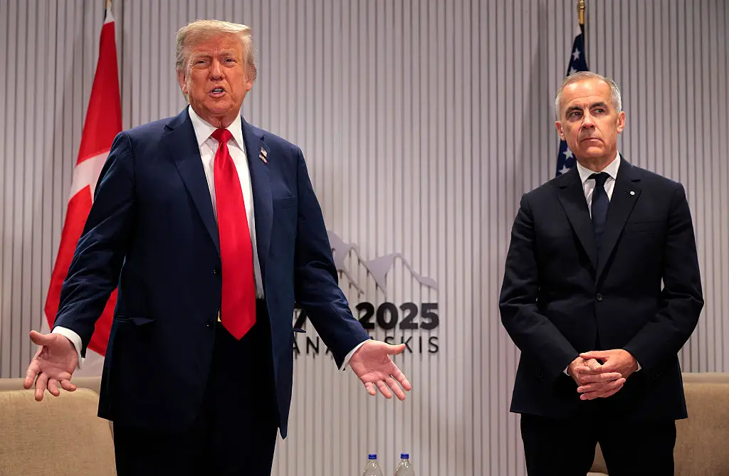 President Donald Trump has accused Canadian Prime Minister Mark Carney of 'attacking' America (Chip Somodevilla/Getty Images)