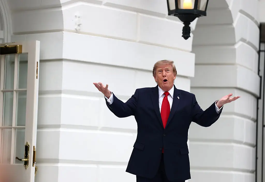The president has defended his restrictions imposed on CNN, MS NOW and Politico last week (Finn Gomez/Staff/Getty Images)