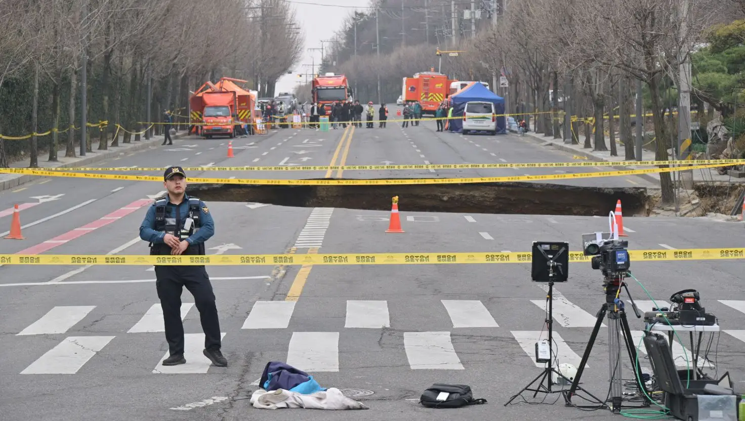 The investigation into the sinkhole's cause is still ongoing (ANTHONY WALLACE/AFP via Getty Images)
