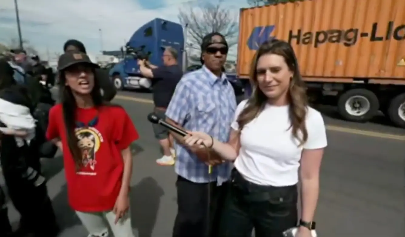 News reporter Alexis McAdams ended up in a heated confrontation with a protestor (Fox News)