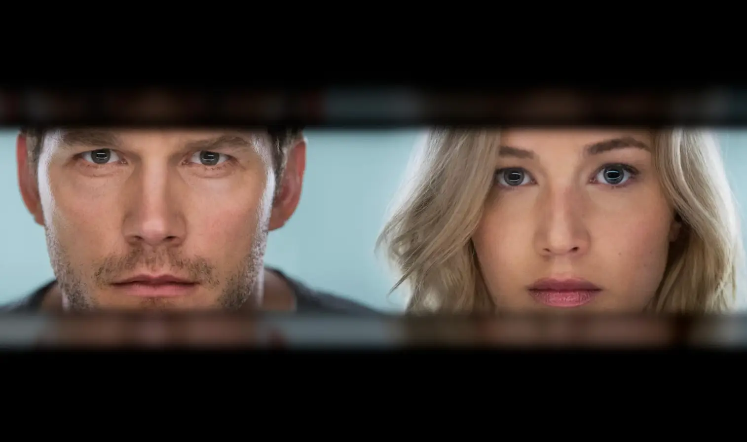 Jennifer Lawrence and Chris Pratt as the haters come running. (Sony Pictures Releasing) 