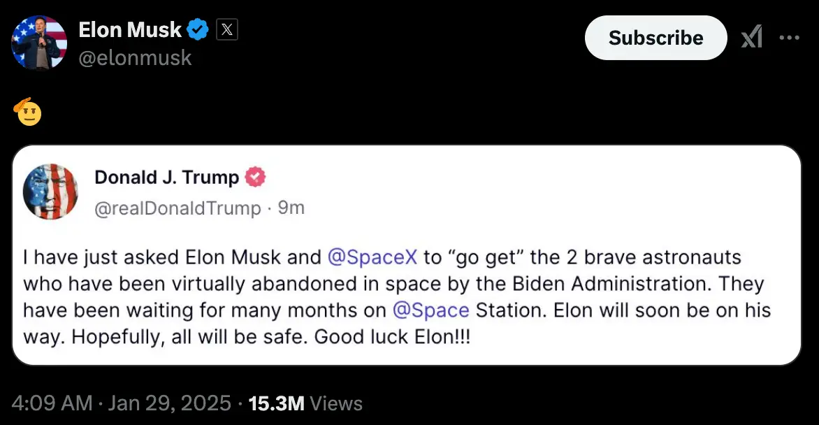 Donald Trump has called on Elon Musk (Truth Social/ Donald Trump/ Twitter/ Elon Musk)