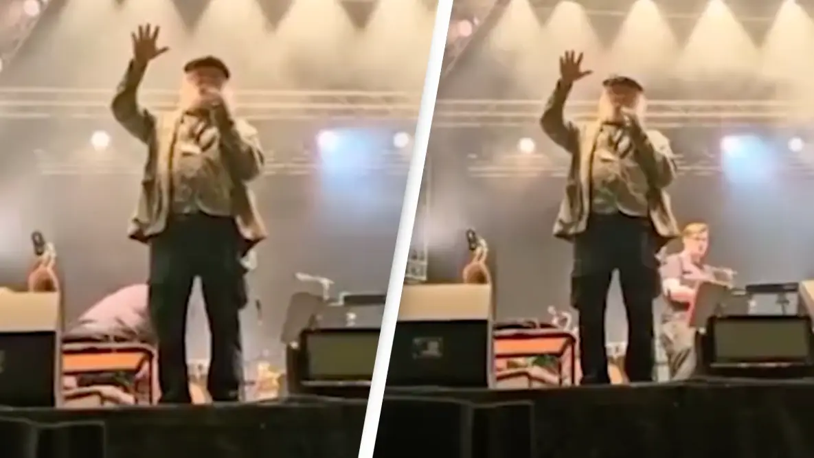 Harrowing moment festival organizers tell crowd there is a knifeman on the run after three people were killed