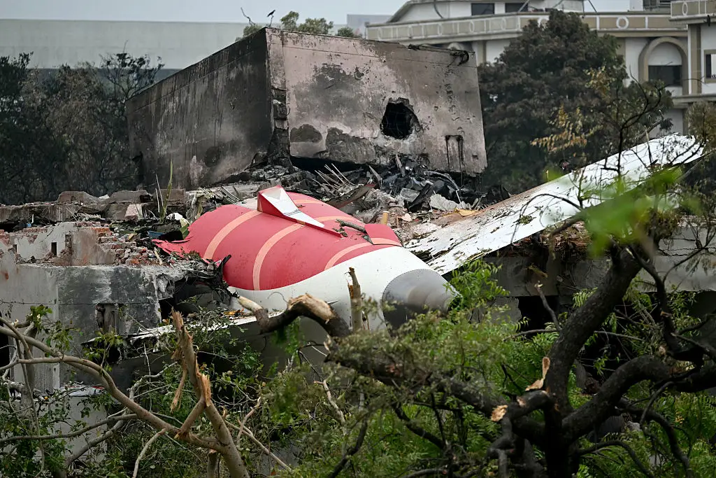 The plane came down just moments after take off (PUNIT PARANJPE/AFP via Getty Images)