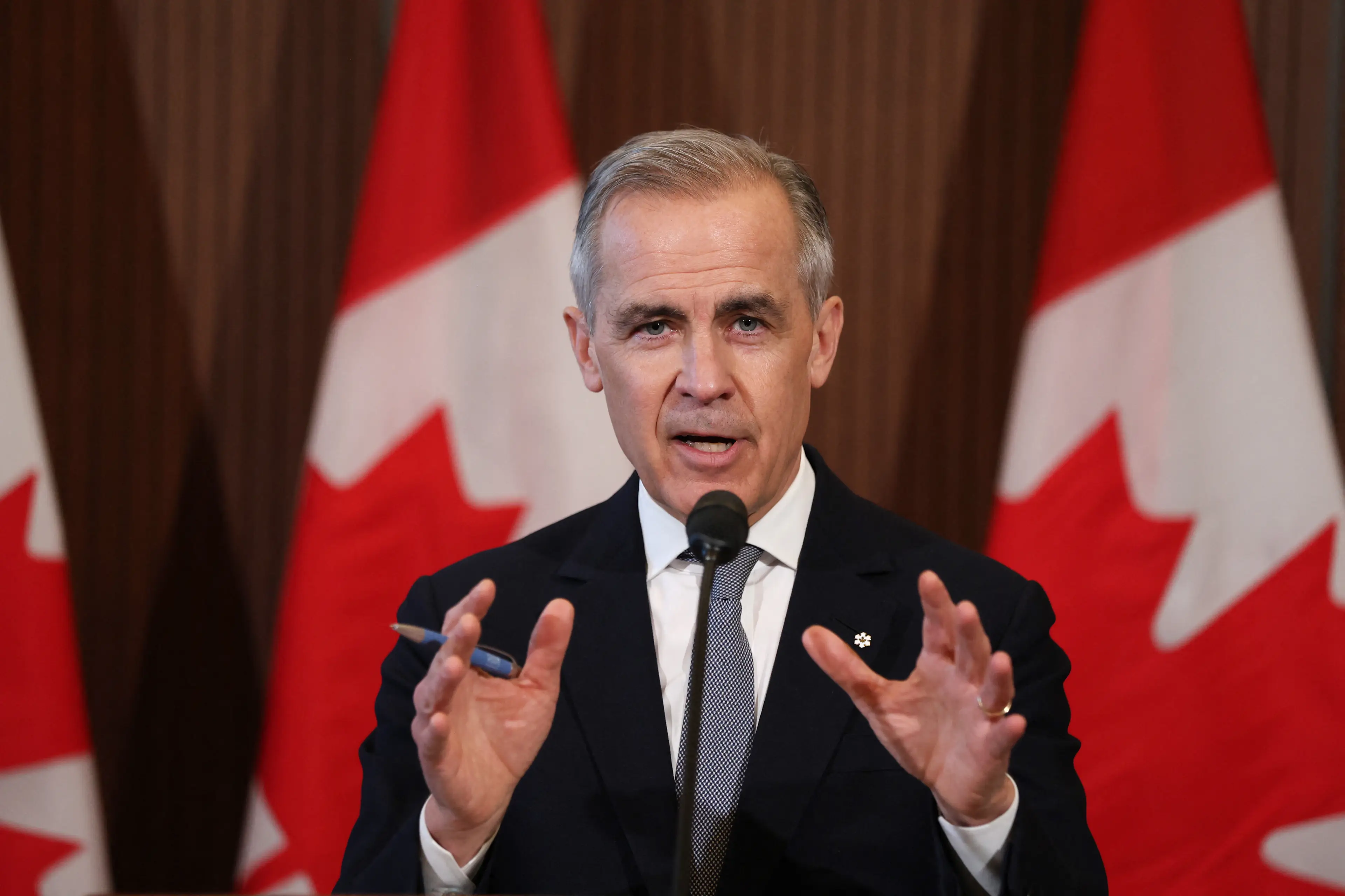 Mark Carney insisted Canada would not be backing down from a fight with the US(DAVE CHAN/AFP via Getty Images)