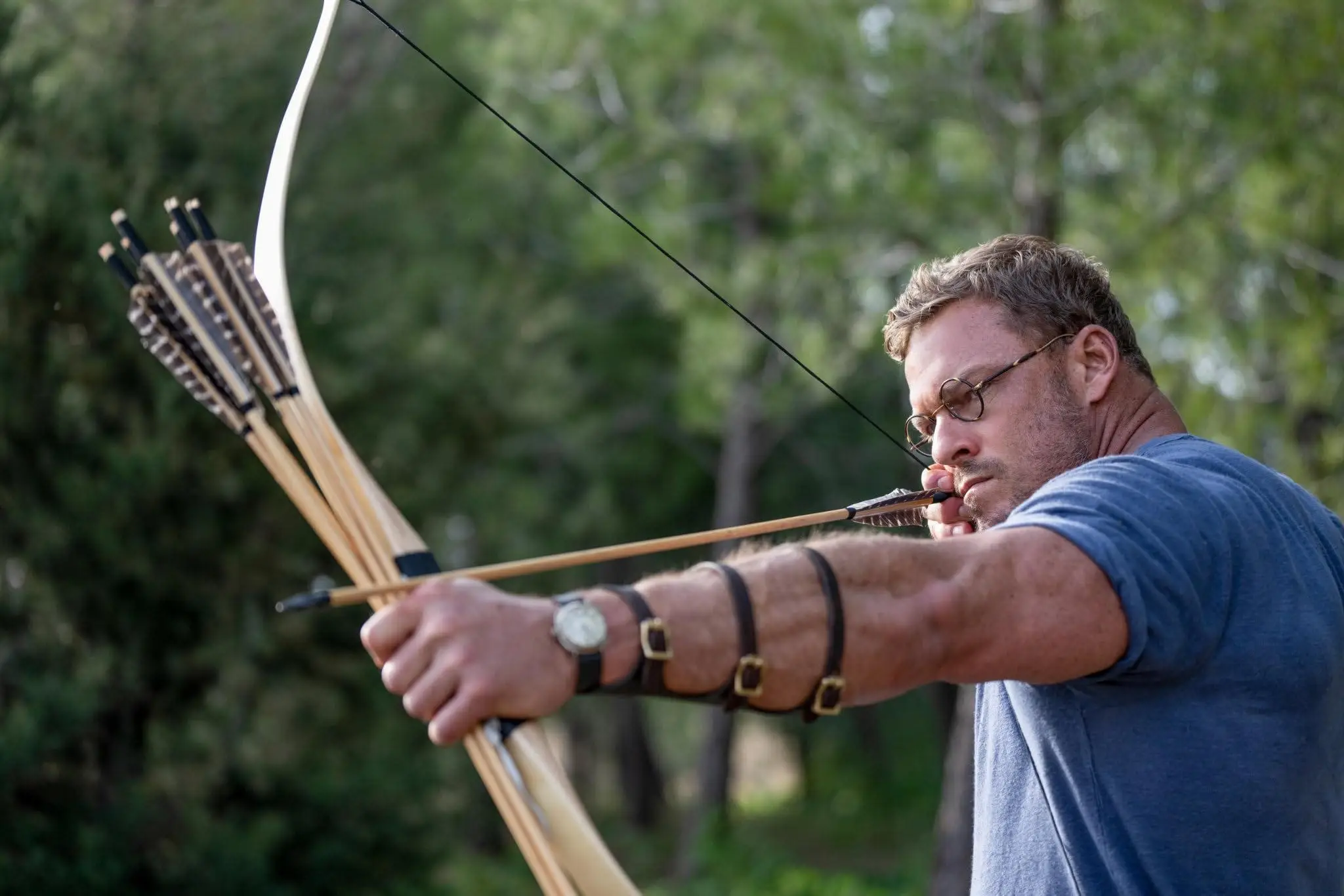 Ritchson's character kills Nazi's with a Bow and Arrow - which his real-life counterpart actually did. (Lionsgate)