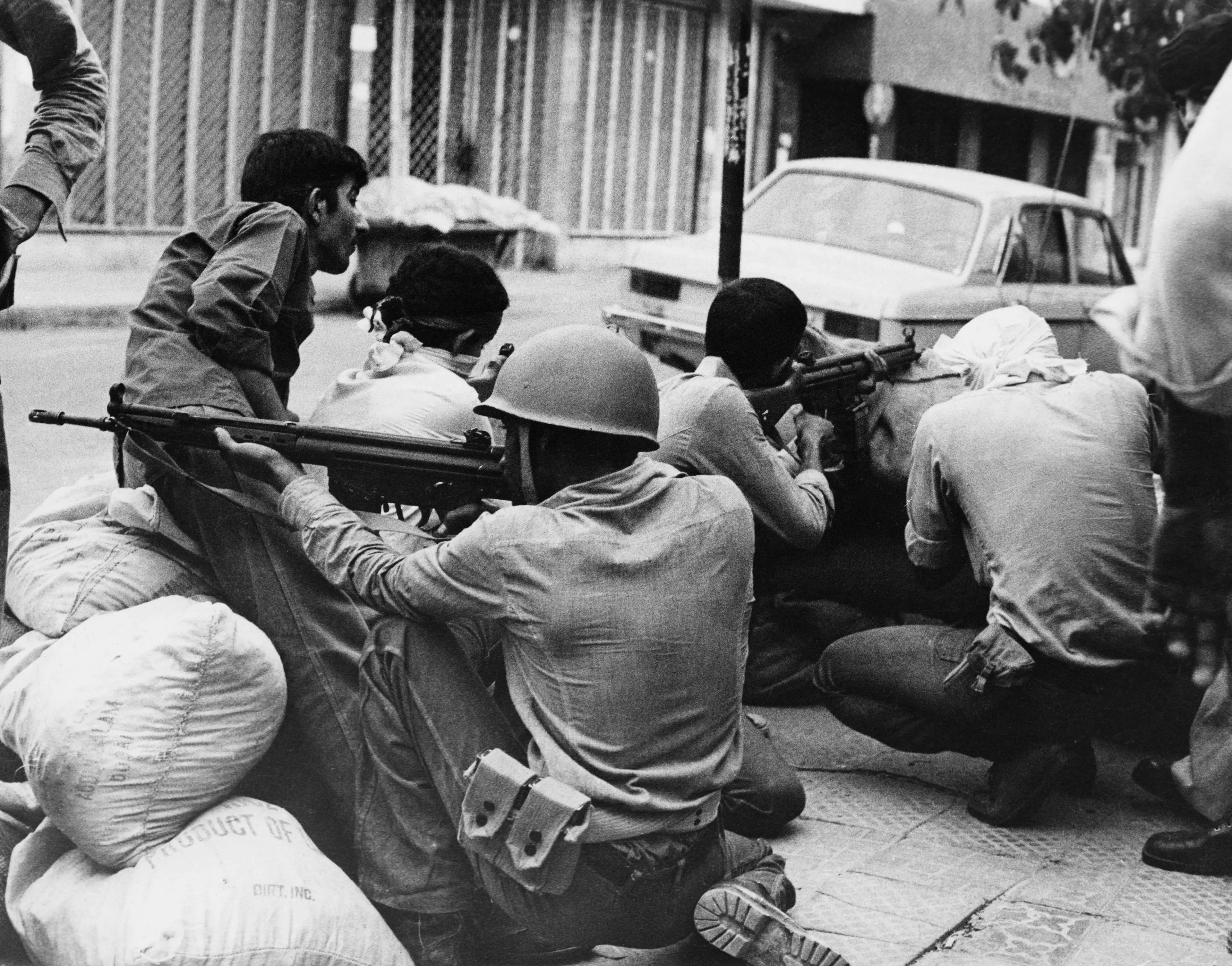 A gun battle in Khorramshahr, southwestern Iran, in 1979 (Keystone/Hulton Archive/Getty Images)