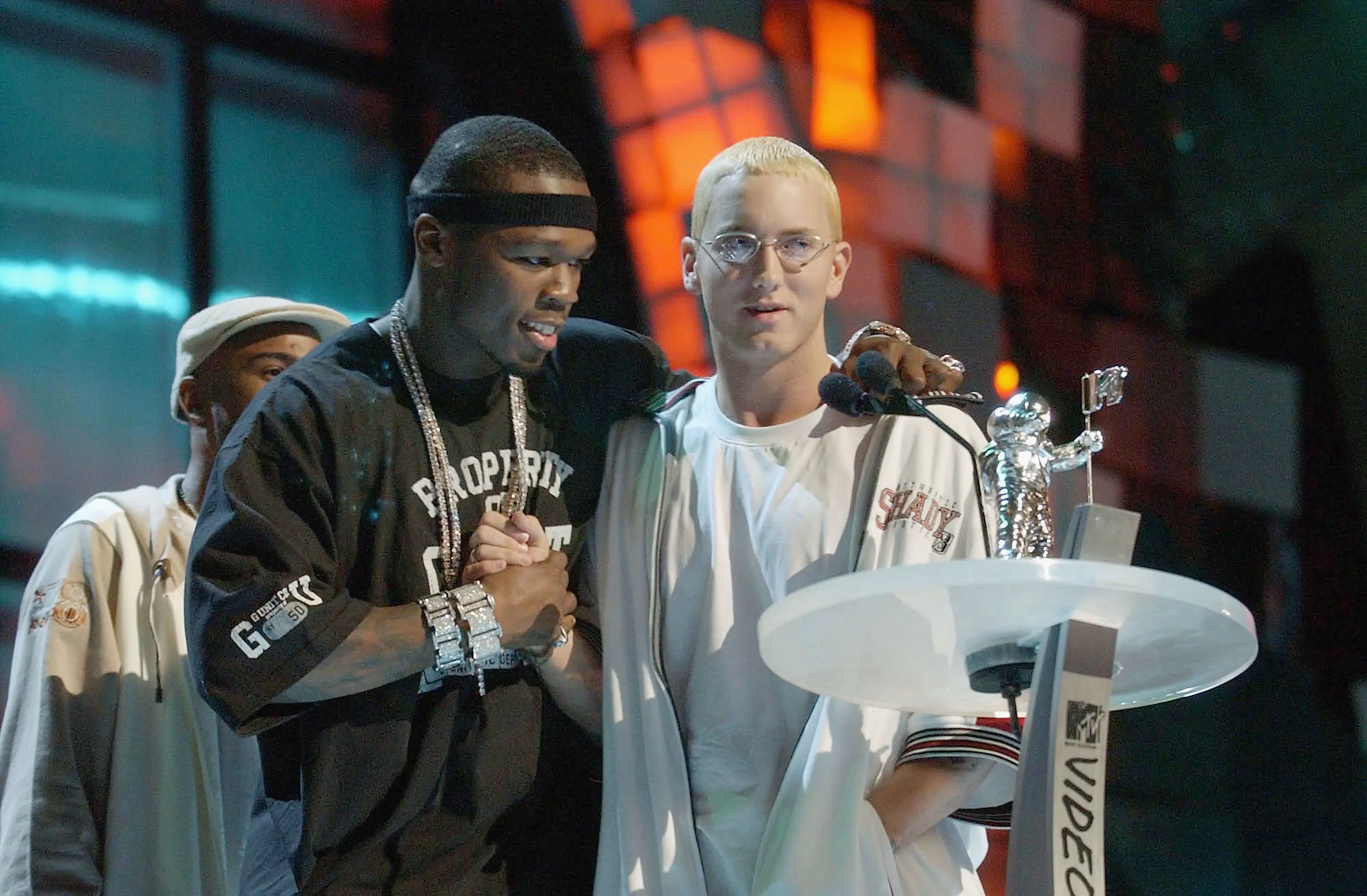 The two rappers seen together at the 2003 MTV Video Music Awards (Frank Micelotta/Getty Images)