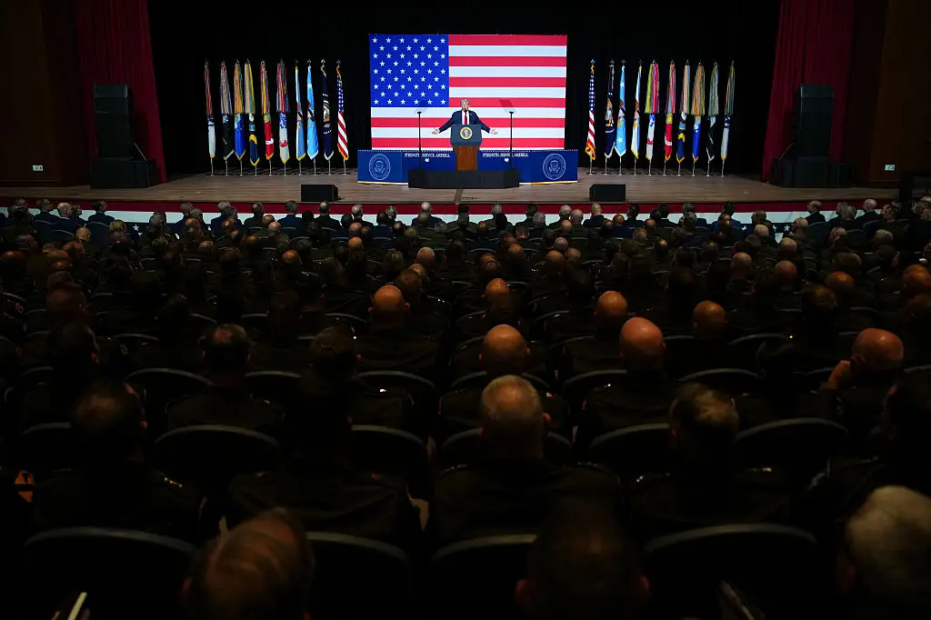 Donald Trump's speech in Virginia was met with silence (Andrew Harnik/Getty Images)