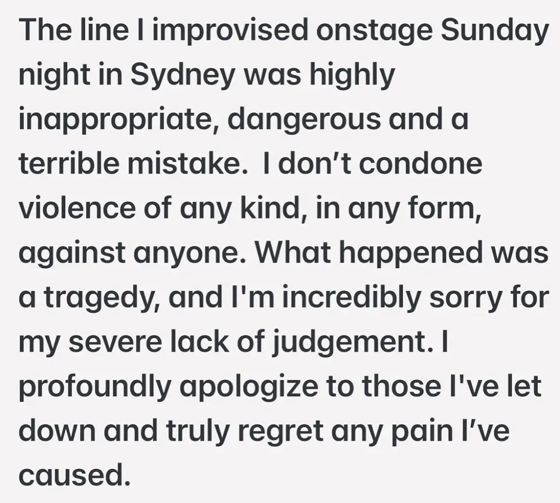 Gass described the comment as a 'mistake'. (Instagram/@theactualkylegass)