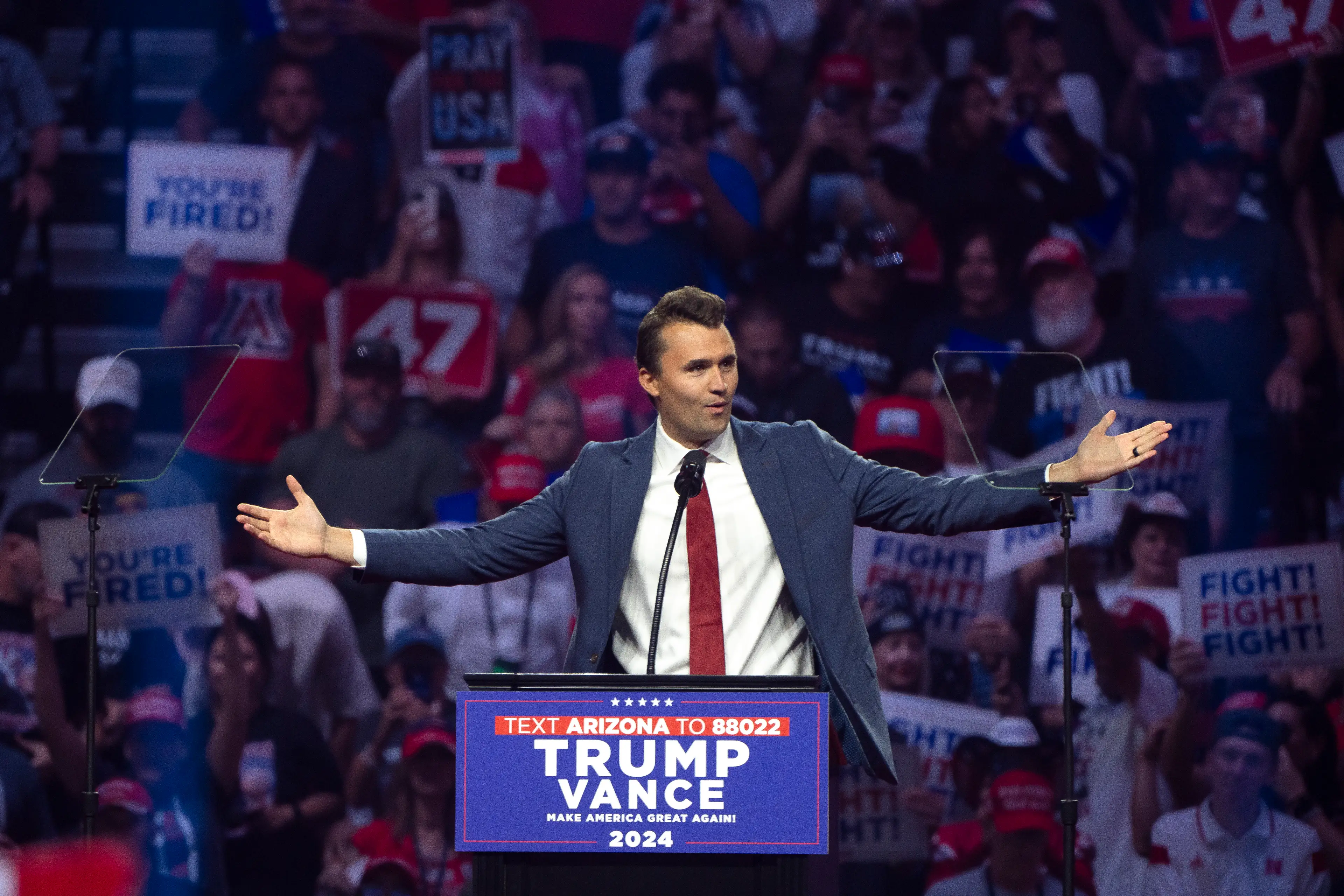 Charlie Kirk was assassinated on Wednesday (Rebecca Noble/Getty Images)