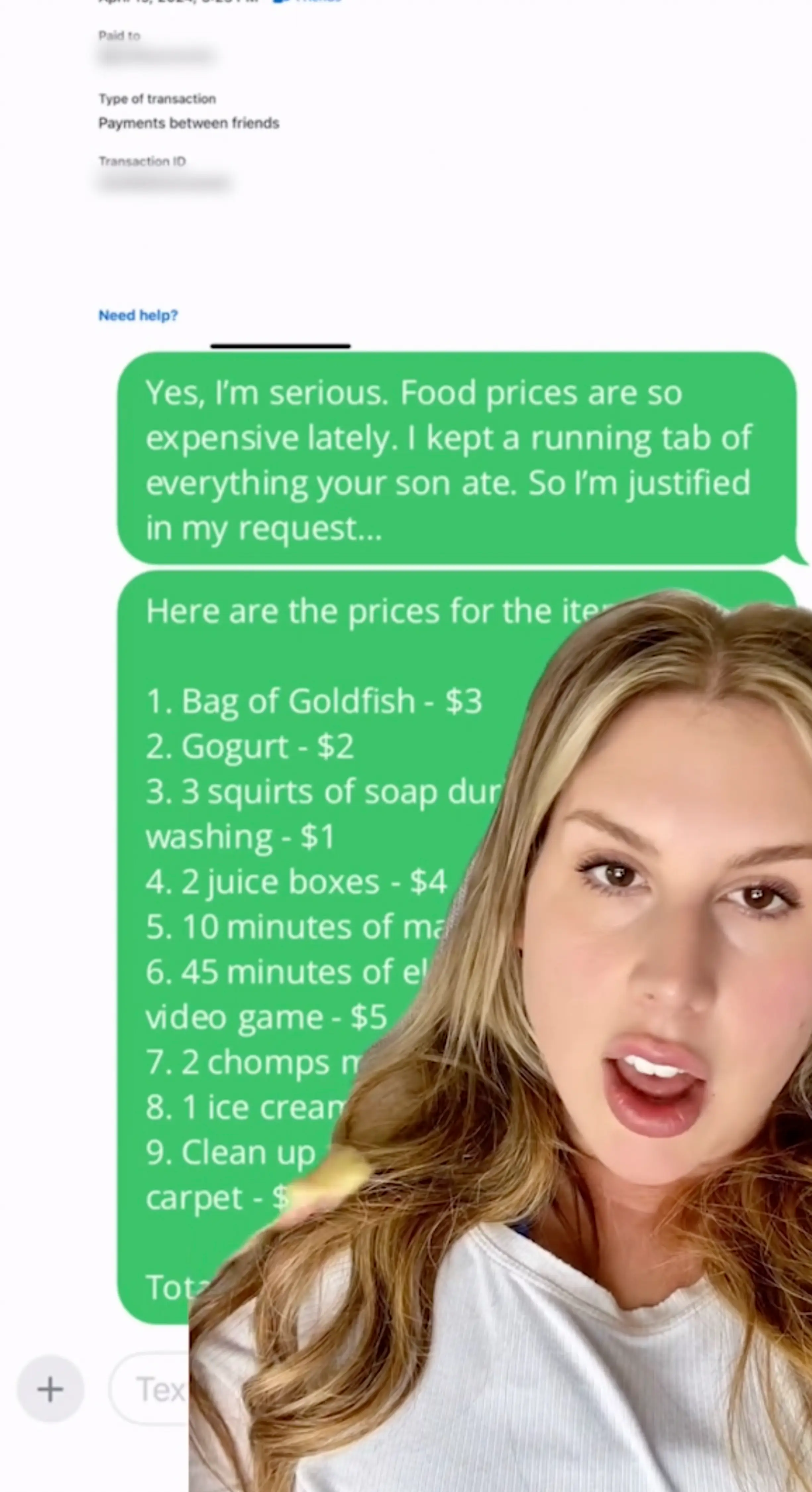 Brianna broke down the charges in a text message. (Caters News)