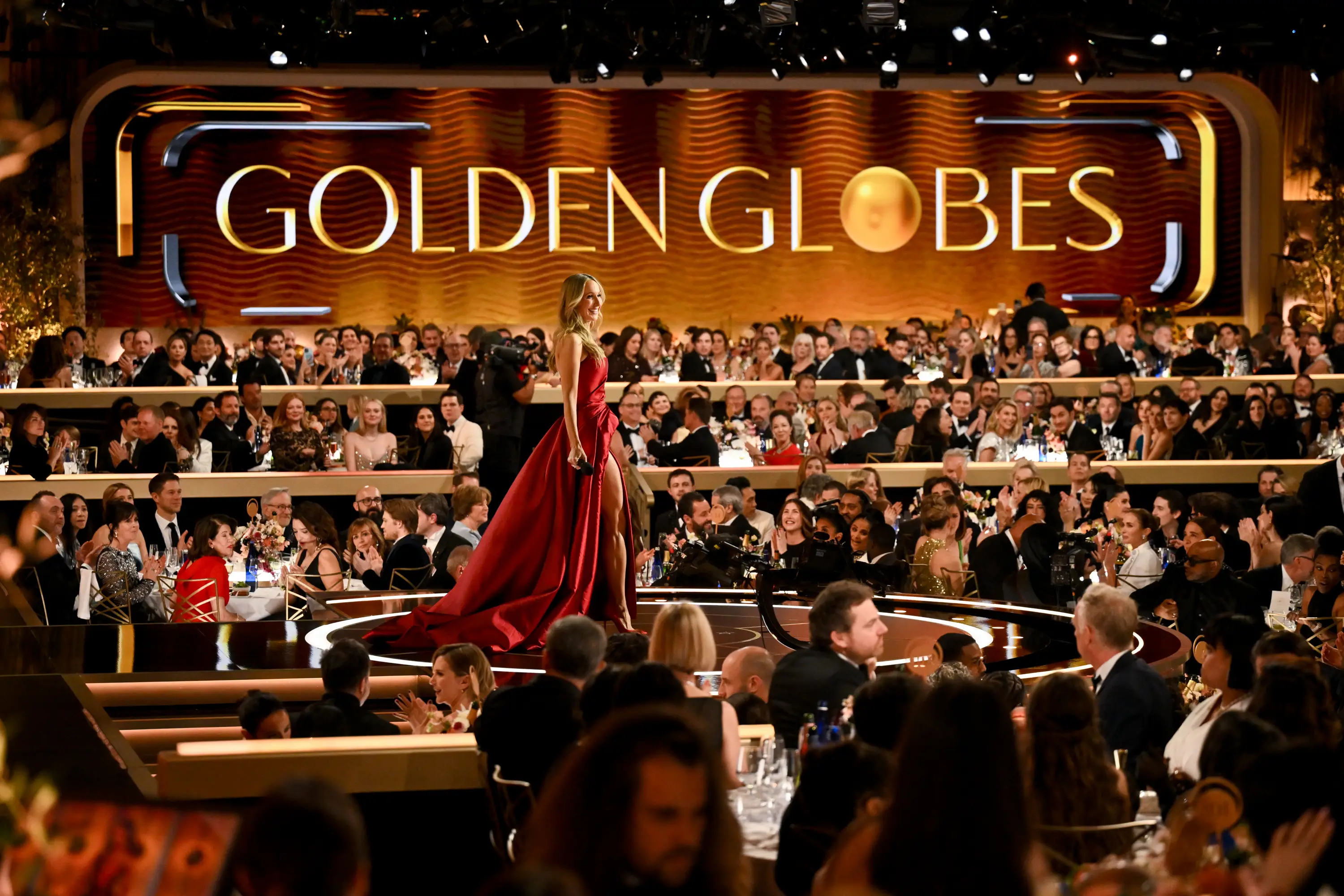 Glaser did not hold back on Sunday night at the Golden Globes (Michael Buckner/2026GG/Penske Media via Getty Images)