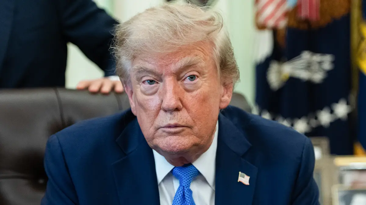 Viewers said Trump’s hair appeared noticeably fuller during the August 5 speech (Getty Images/Bloomberg)