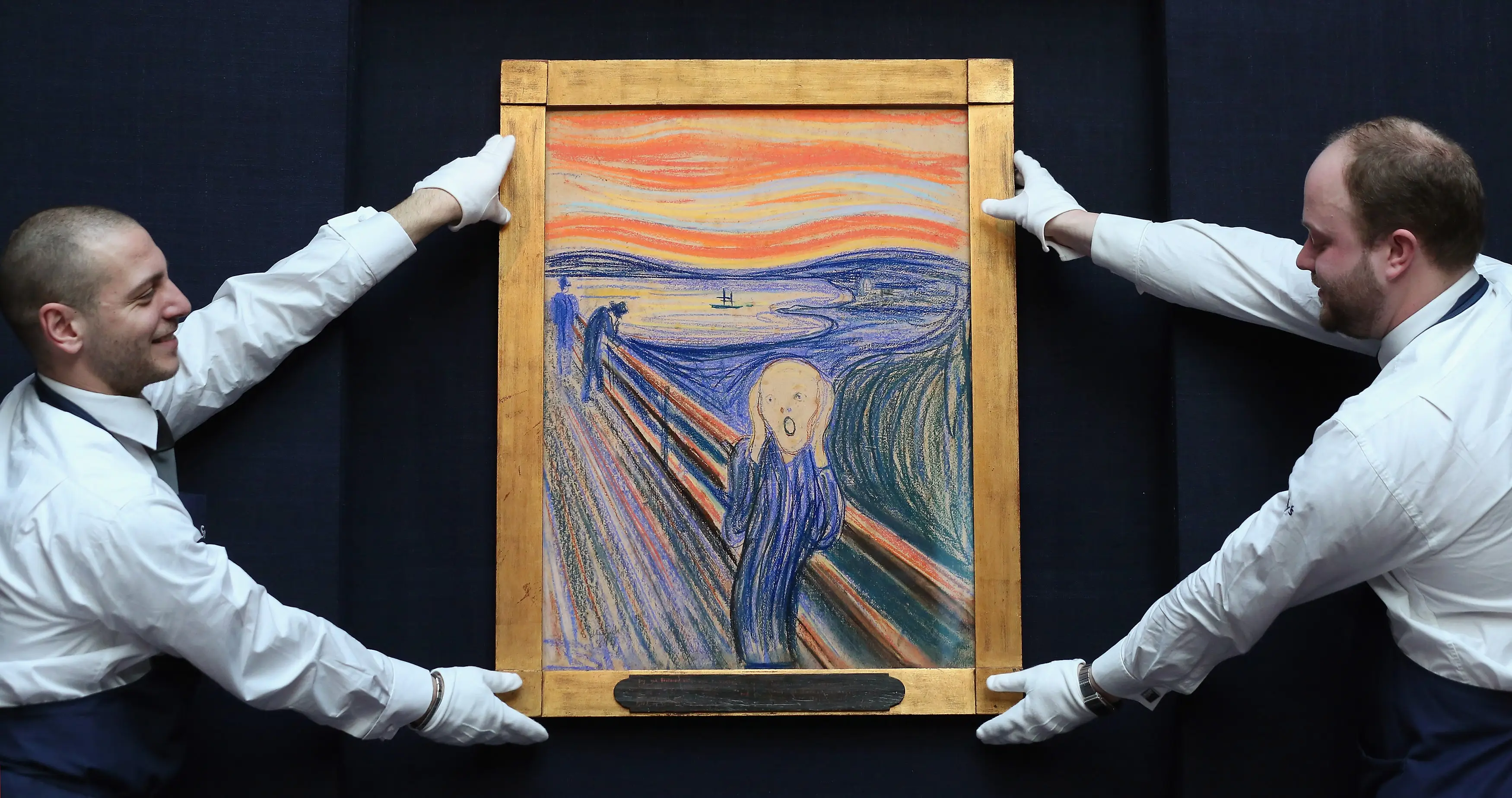 The mummy has been compared to Edvard Munch's famous painting, 'The Scream'. (Oli Scarff/Getty Images)