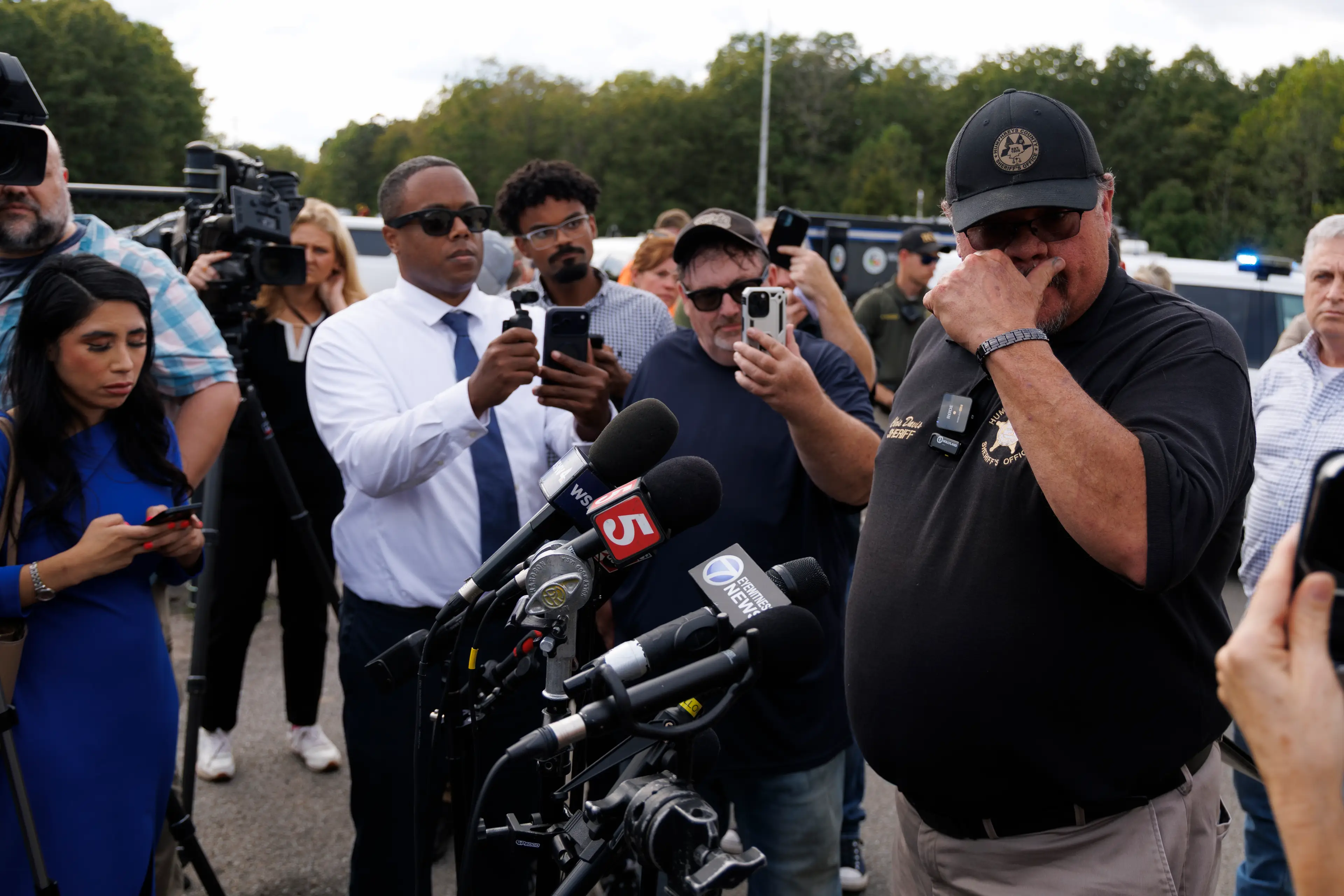 Sheriff Davis became emotional as he revealed there has been no survivors from the blast  (Photo by Brett Carlsen/Getty Images)