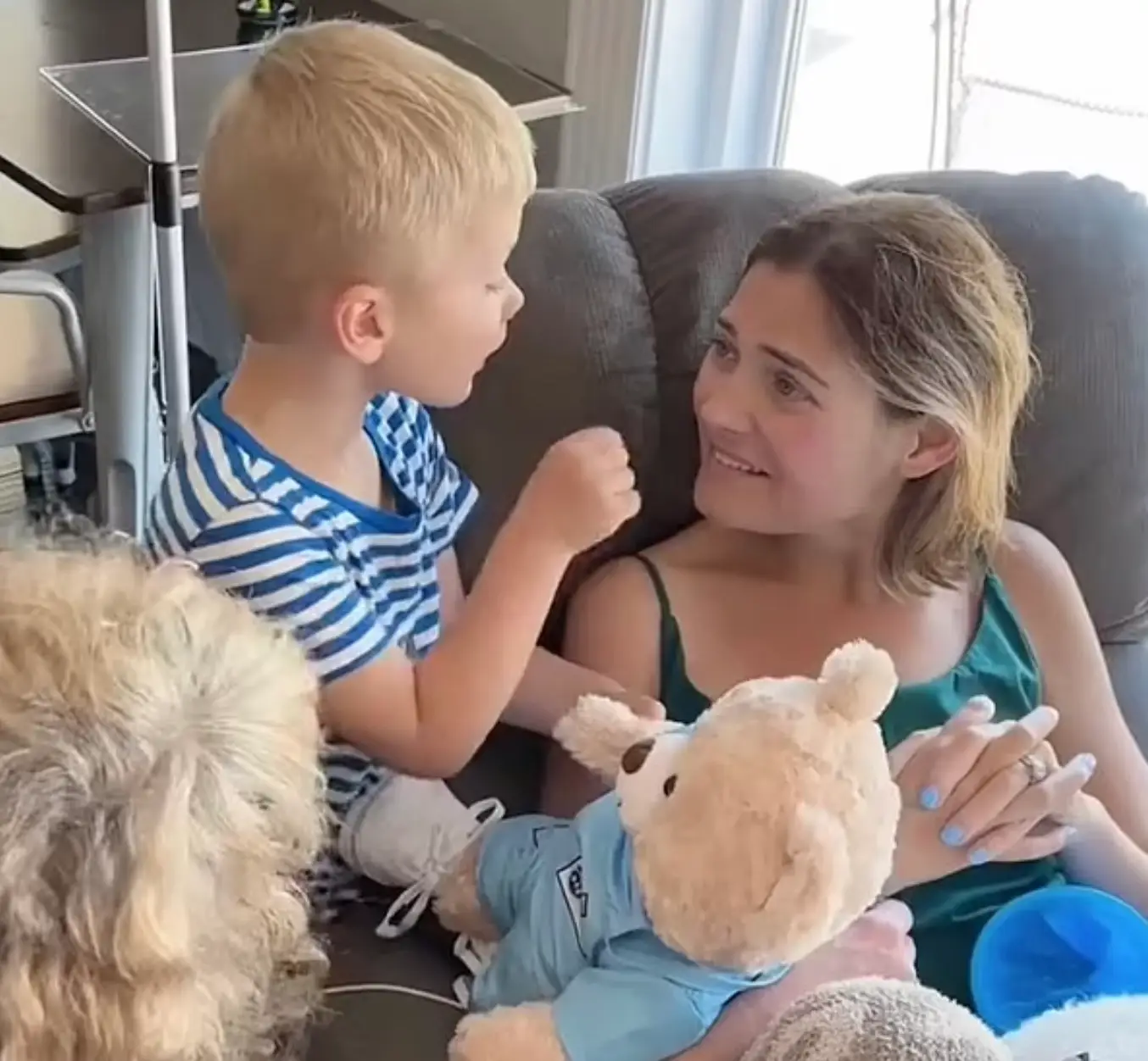 The 30-year-old with her son Weston.